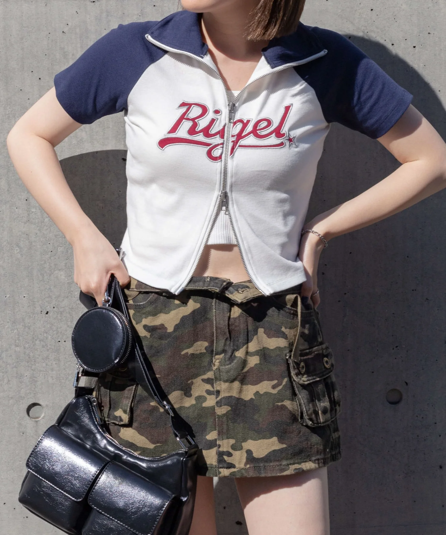 ダブルジップワッペンロゴラグランT - Image 6