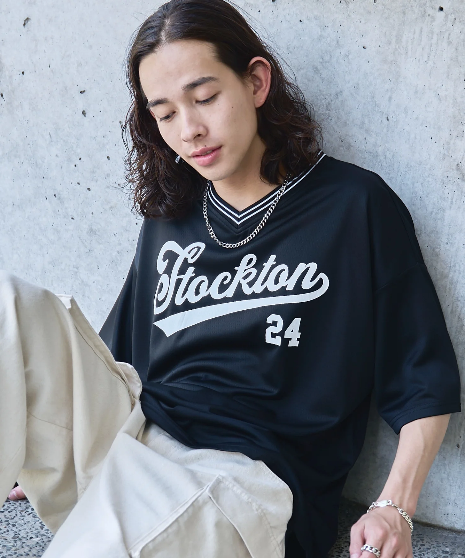 アクセ付きラインリブメッシュプルオーバー - Image 27