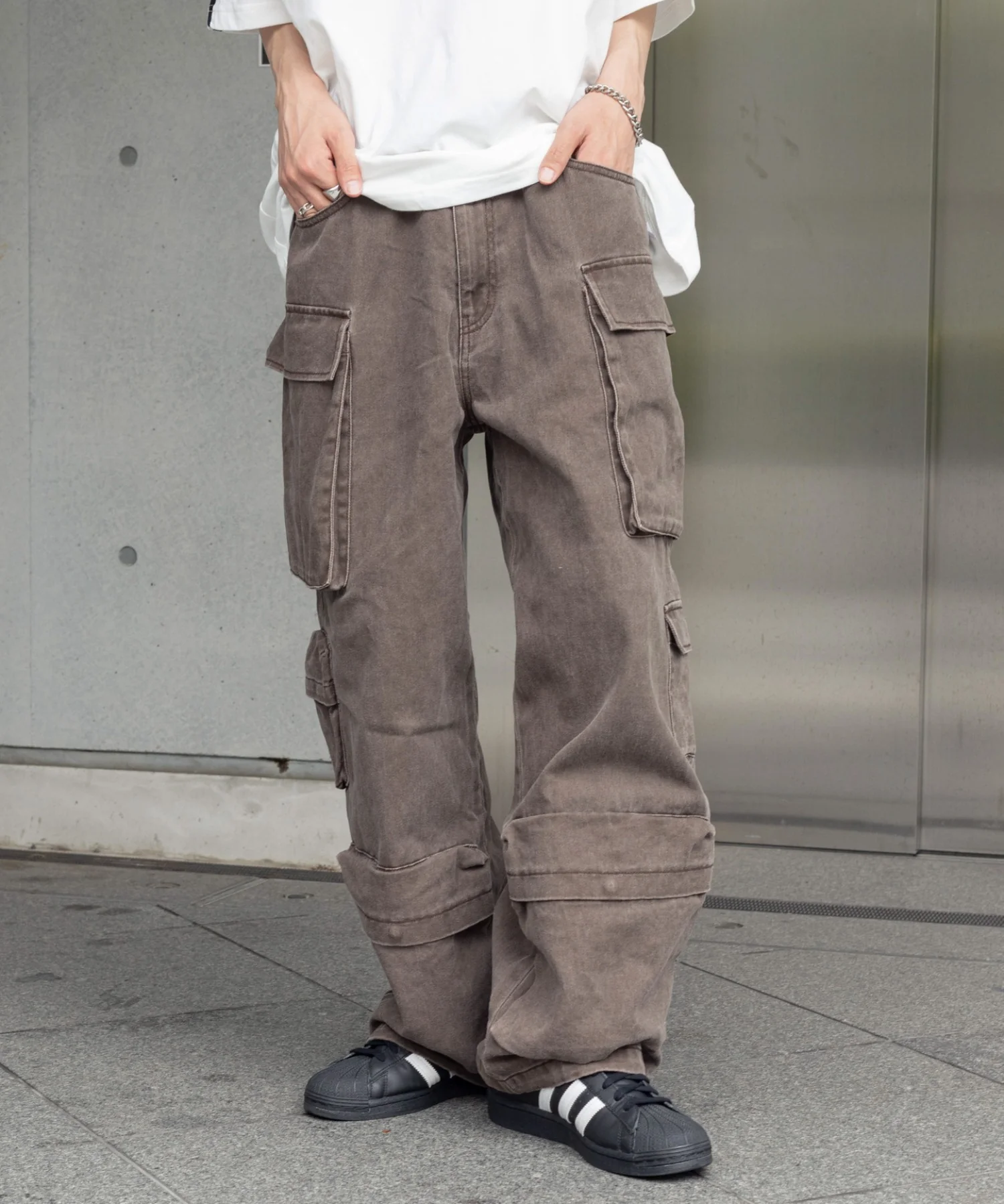 マルチポケットワイドカーゴパンツ - Image 3