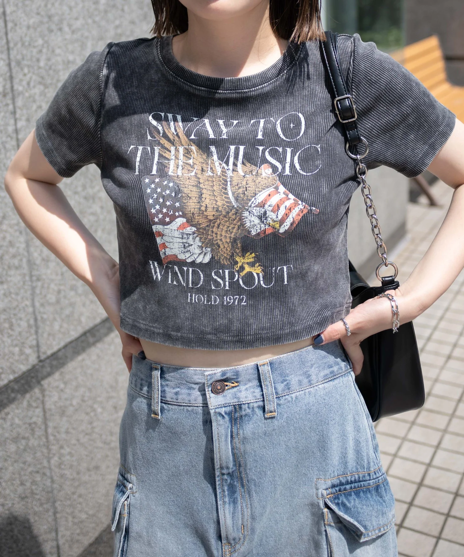 ヴィンテージウォッシュグラフィックリブT - Image 7