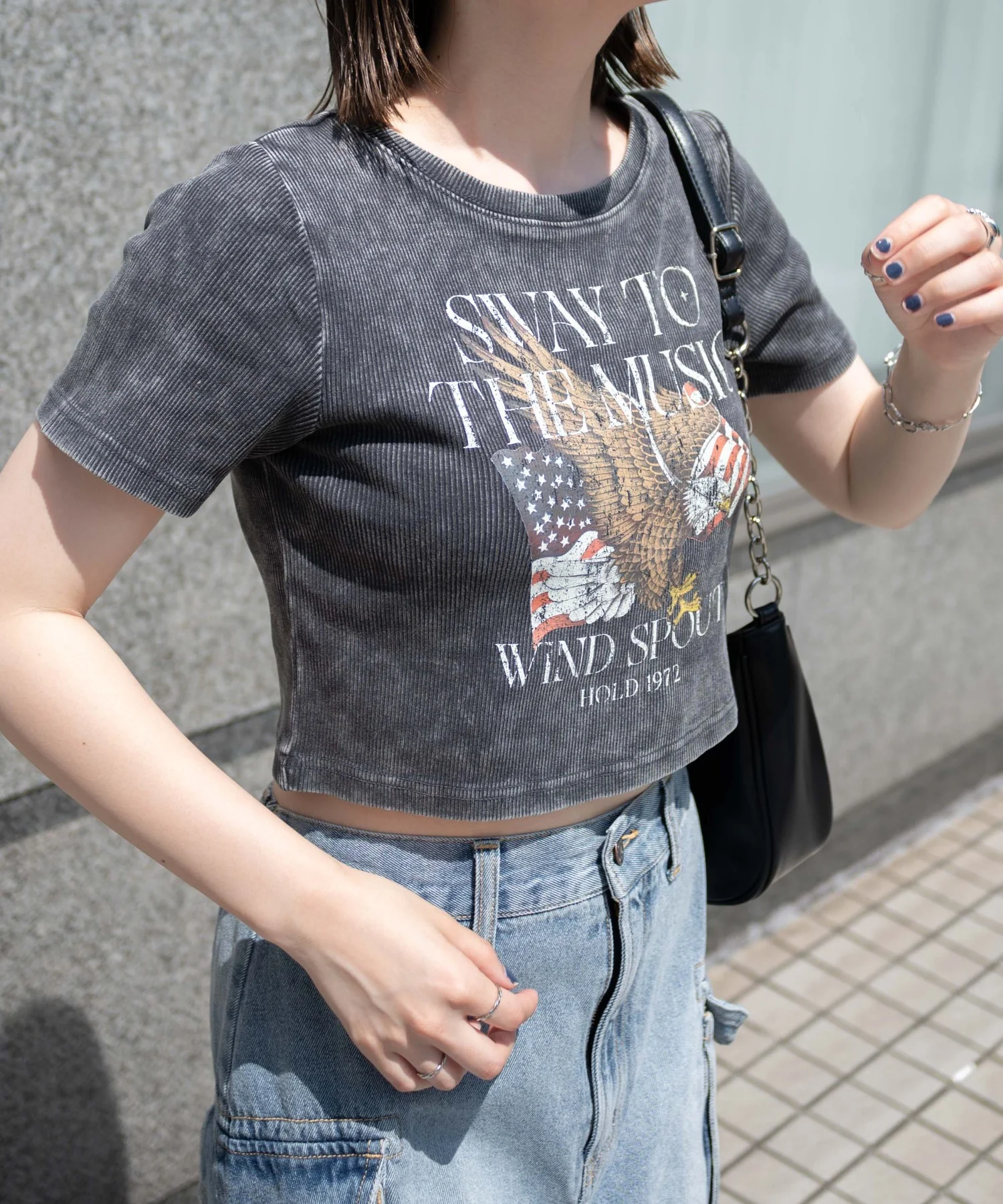 ヴィンテージウォッシュグラフィックリブT - Image 8