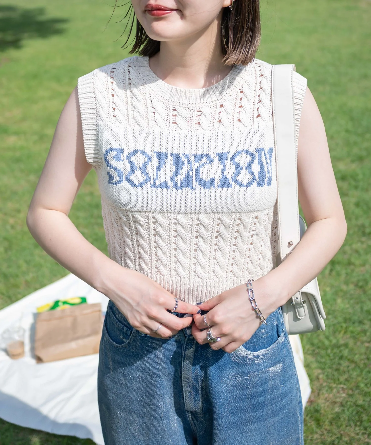 ロゴケーブルメッシュベスト - Image 10