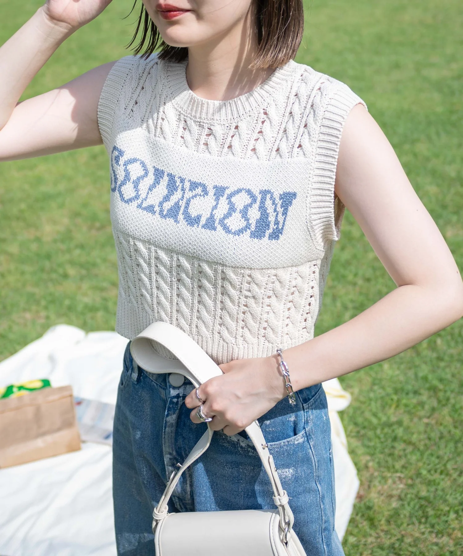 ロゴケーブルメッシュベスト - Image 11