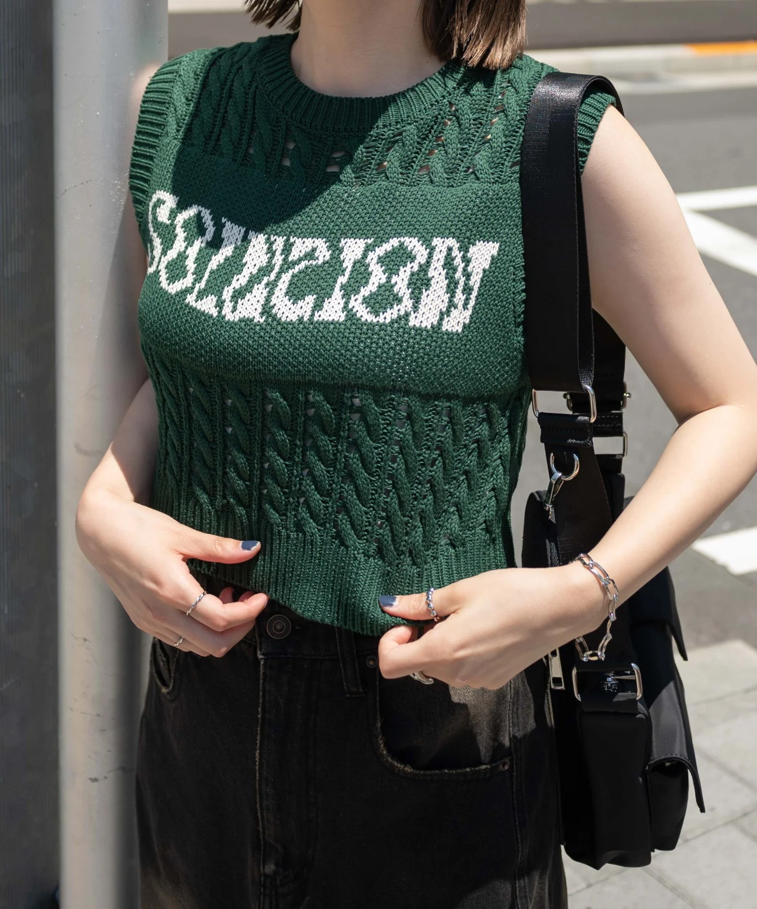ロゴケーブルメッシュベスト - Image 5