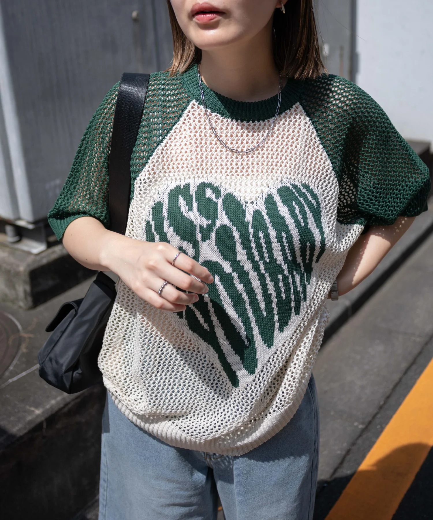 ハートロゴビッグメッシュニットT - Image 5