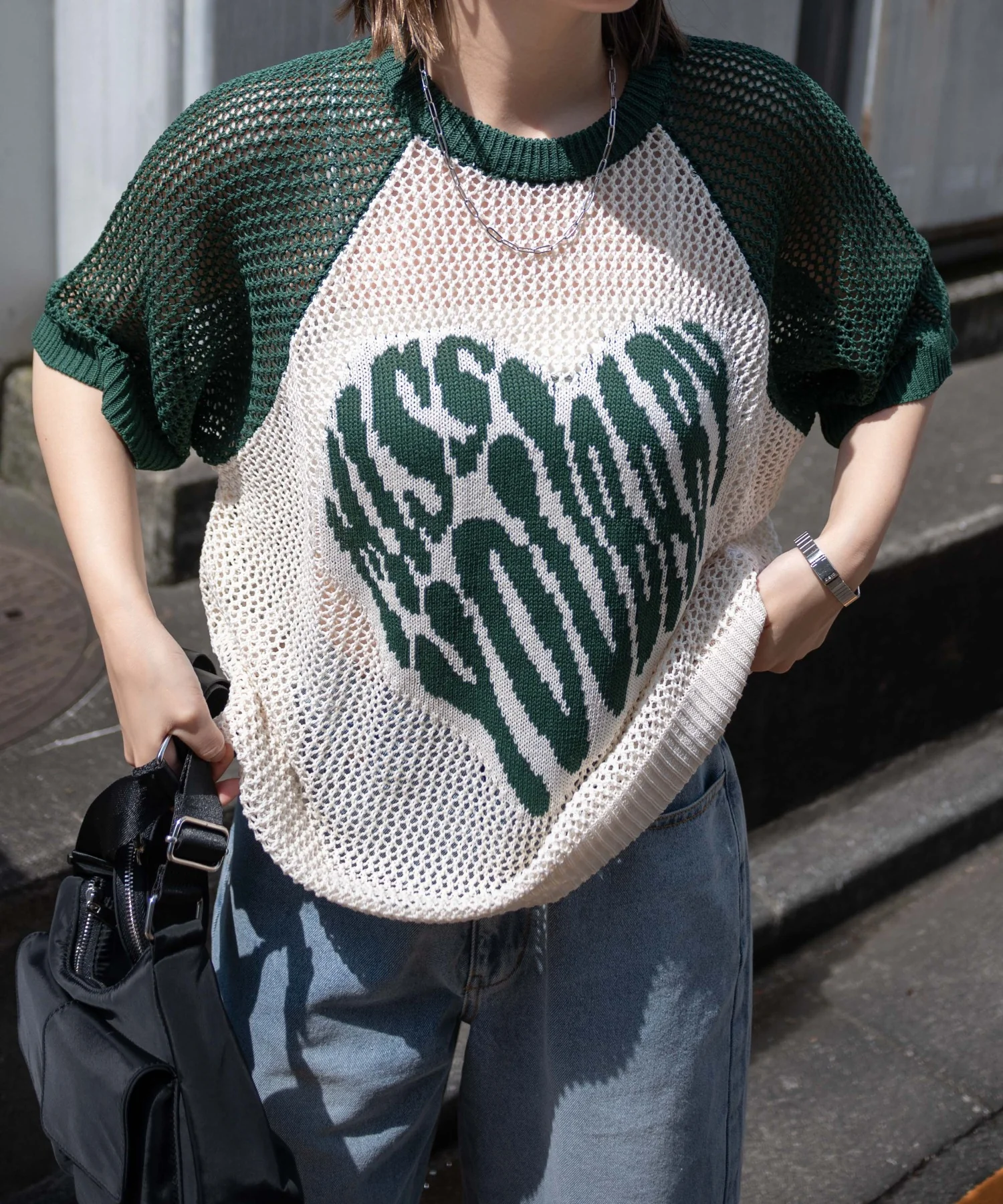 ハートロゴビッグメッシュニットT - Image 6