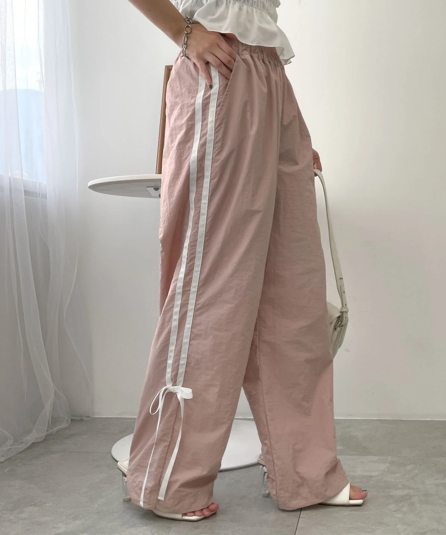 ラインリボンデザインナイロンパンツ - Image 10