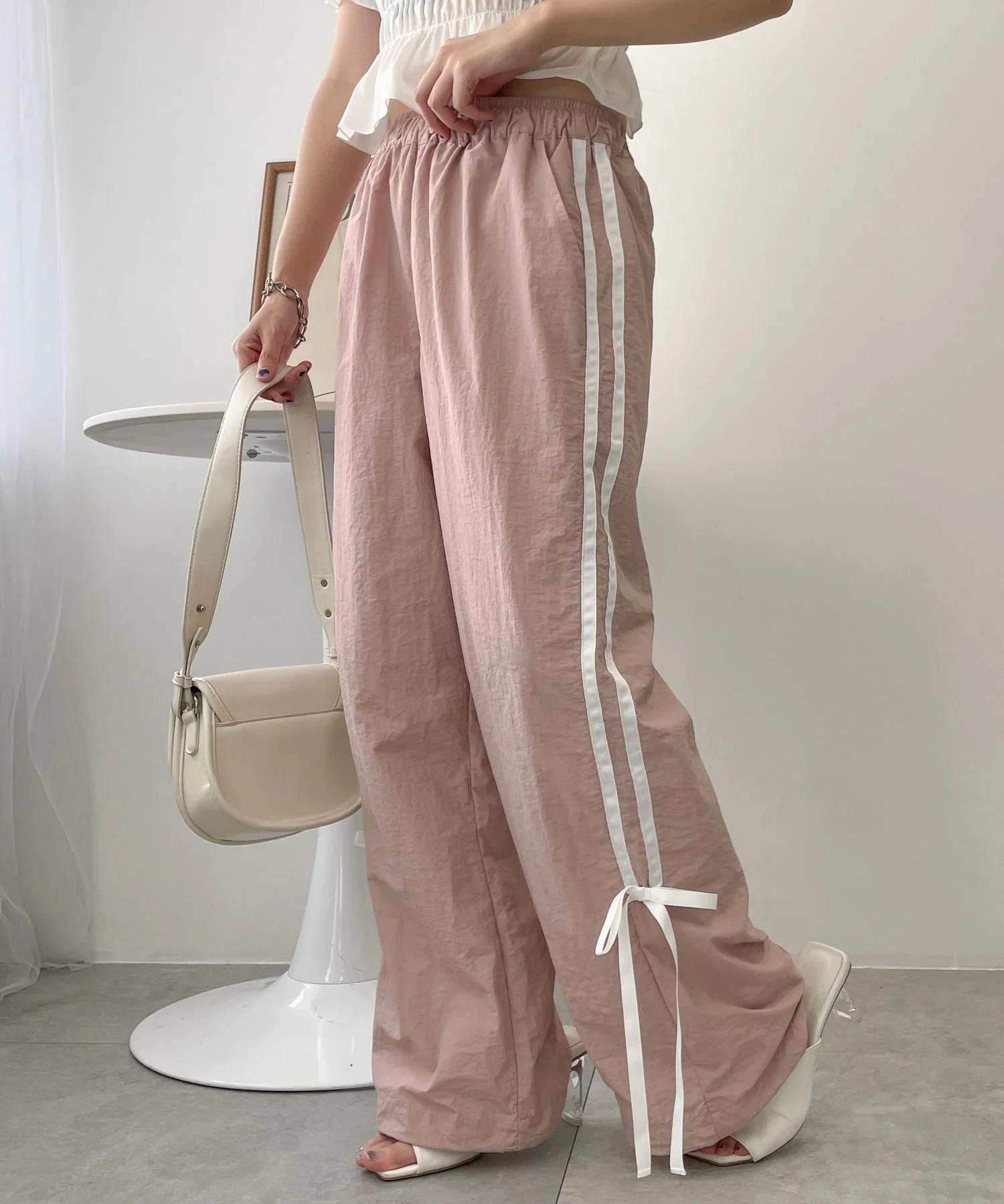 ラインリボンデザインナイロンパンツ - Image 11