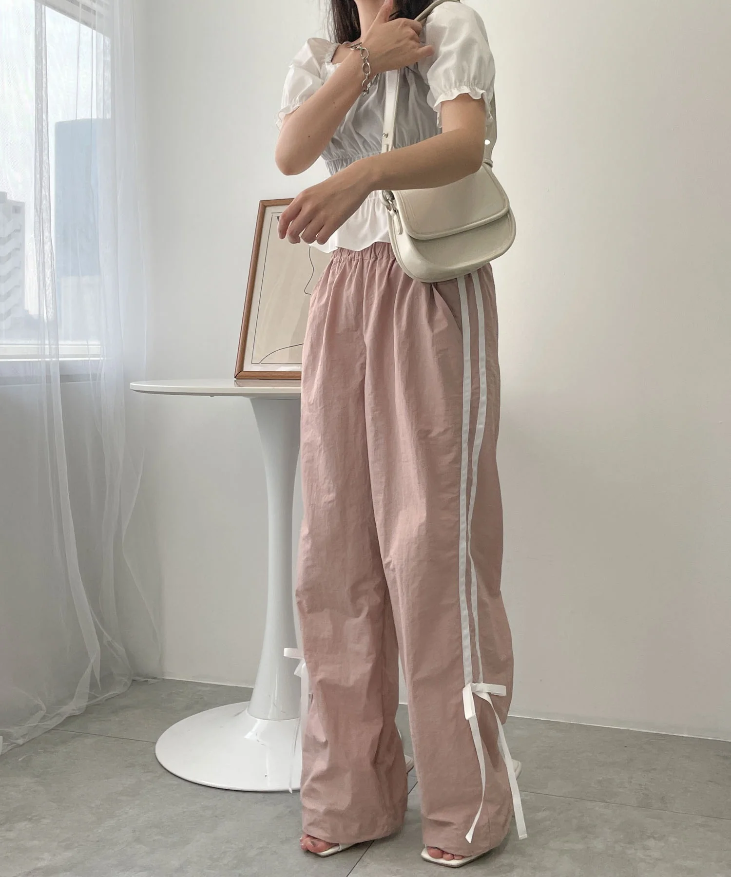 ラインリボンデザインナイロンパンツ - Image 12
