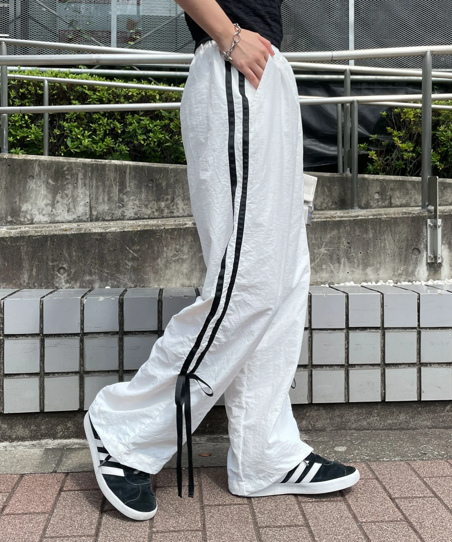 ラインリボンデザインナイロンパンツ - Image 14