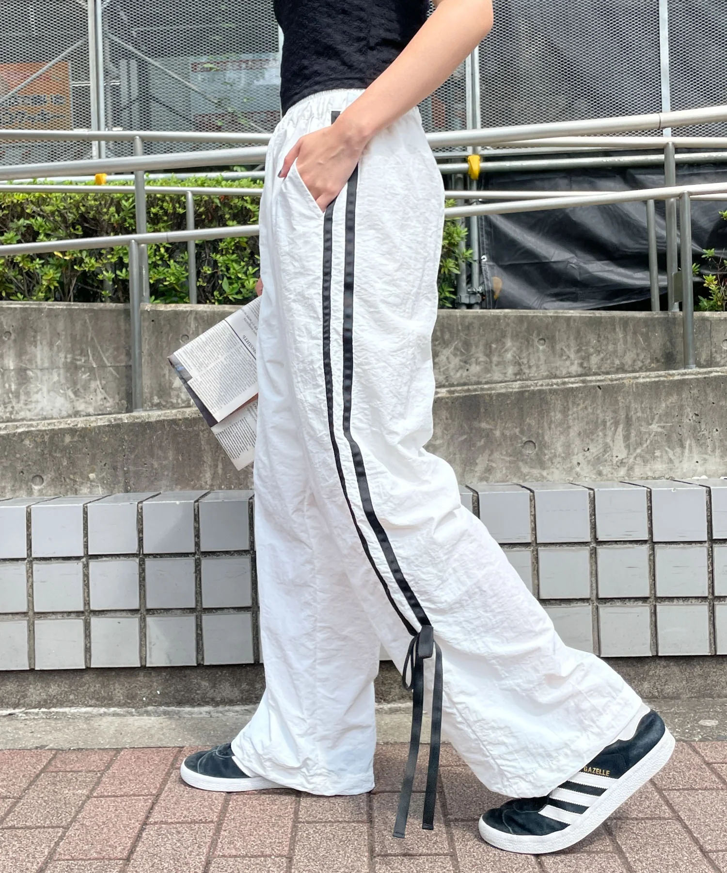 ラインリボンデザインナイロンパンツ - Image 16