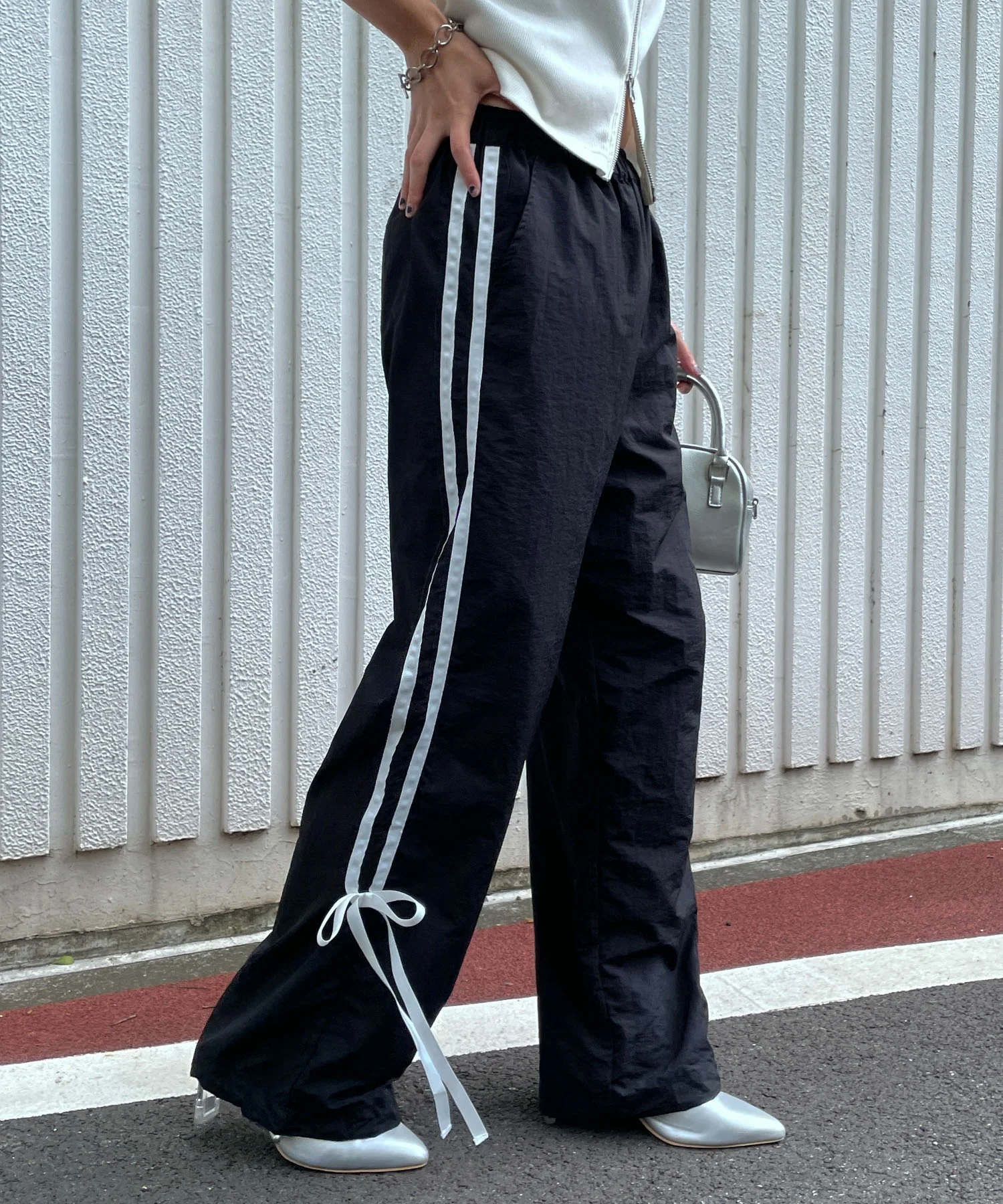 ラインリボンデザインナイロンパンツ - Image 20