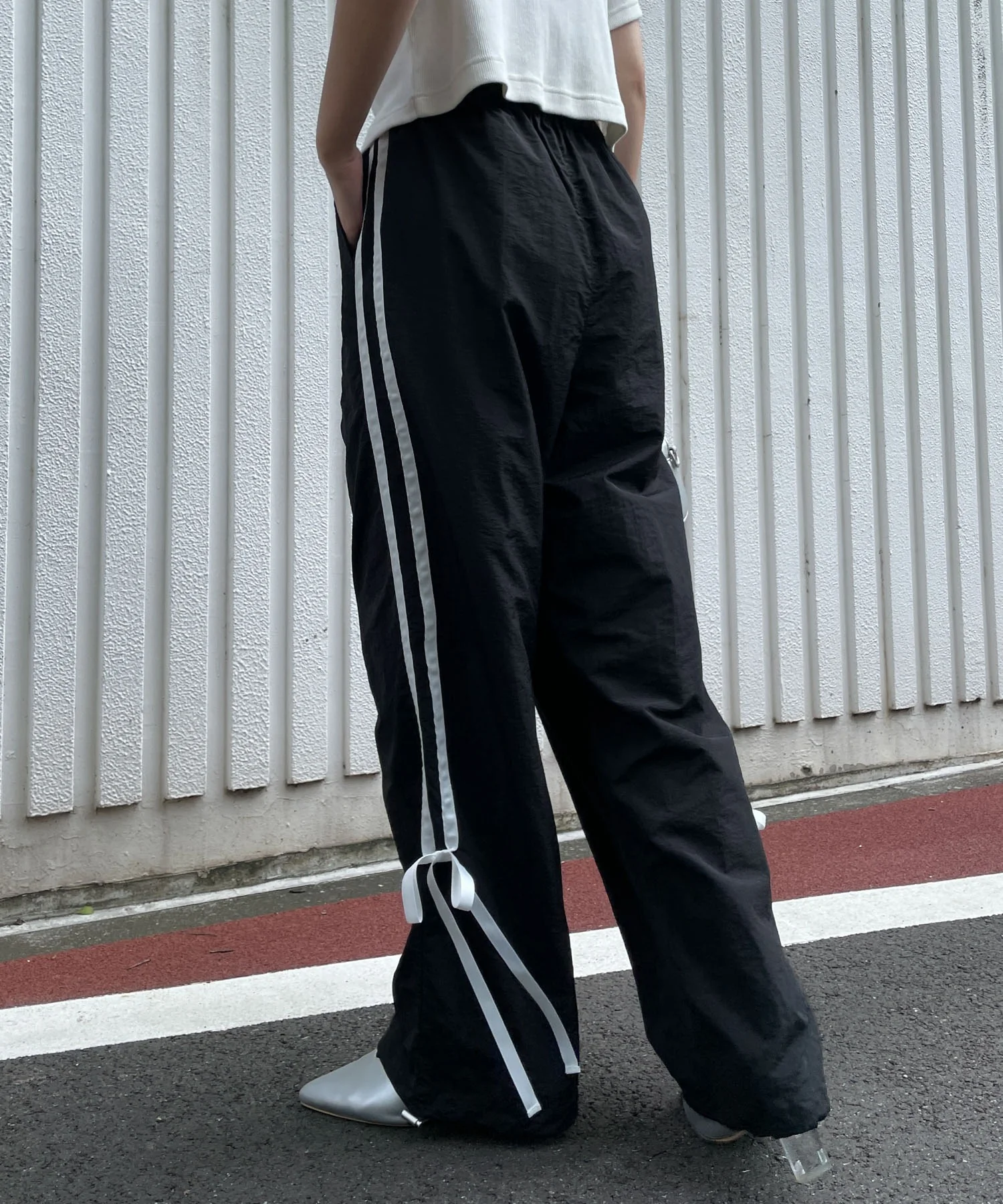ラインリボンデザインナイロンパンツ - Image 21