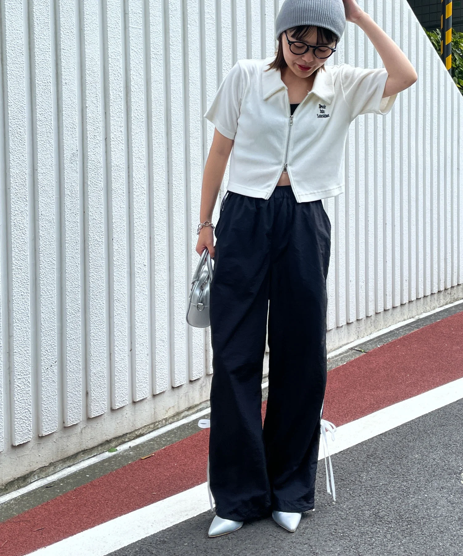 ラインリボンデザインナイロンパンツ - Image 22