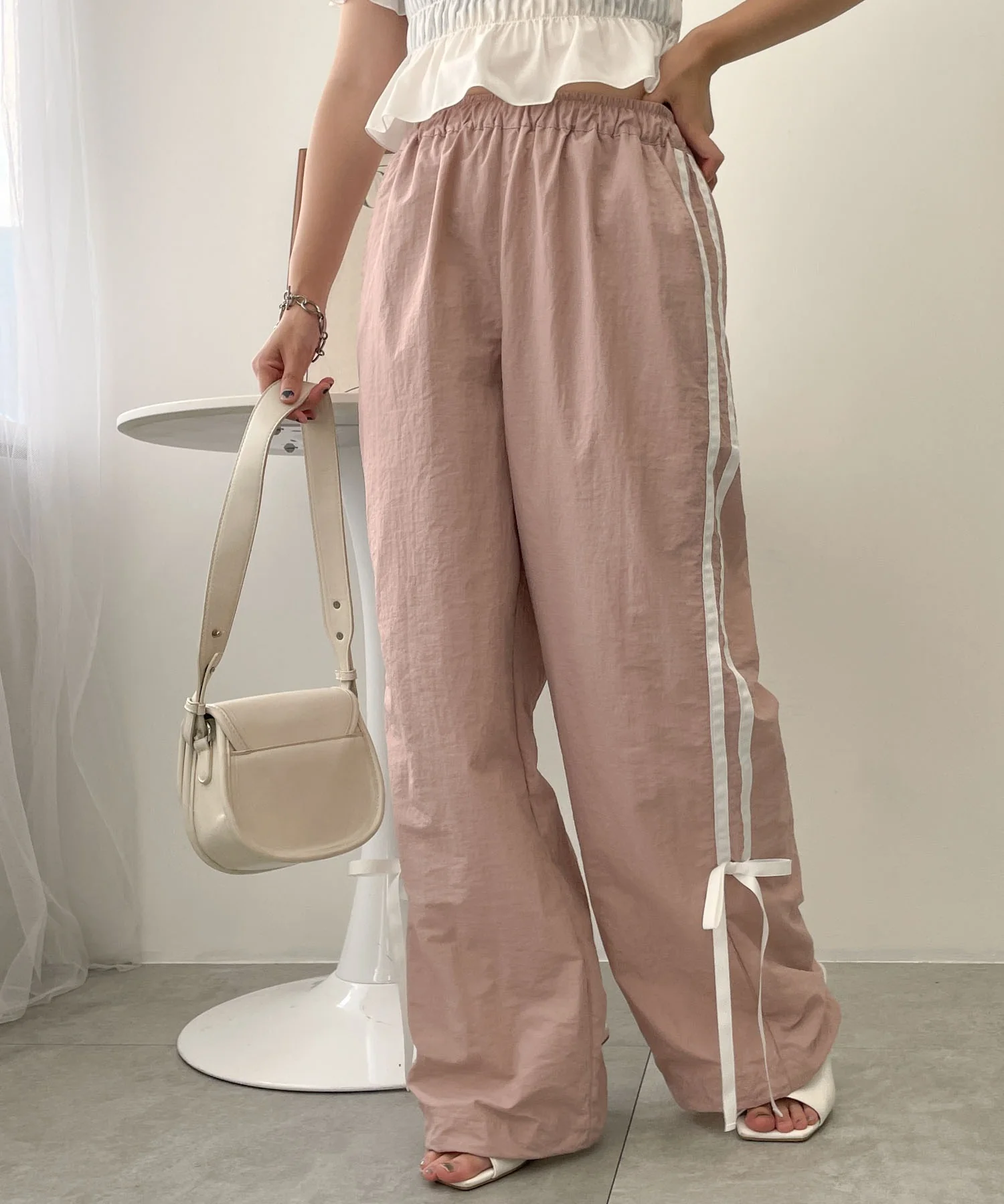 ラインリボンデザインナイロンパンツ - Image 8