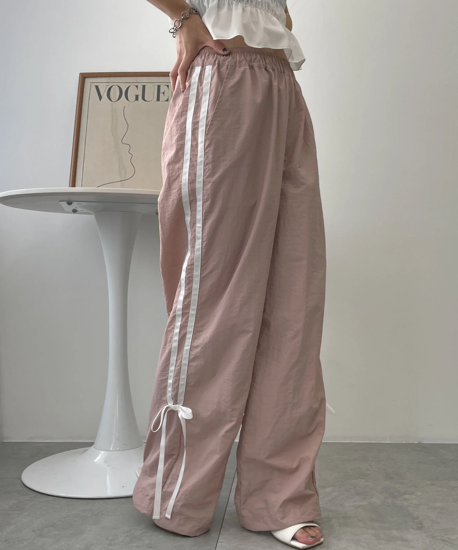 ラインリボンデザインナイロンパンツ - Image 9