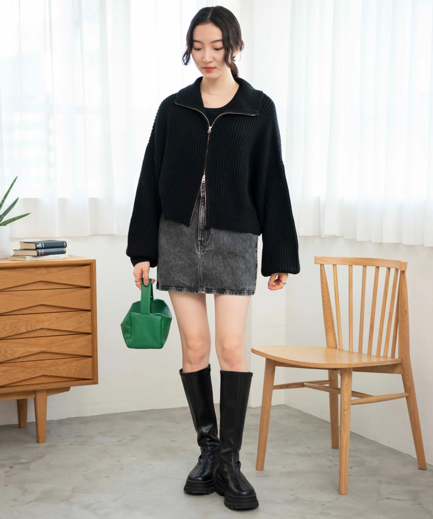 ダブルジップショートカーデ - Image 6