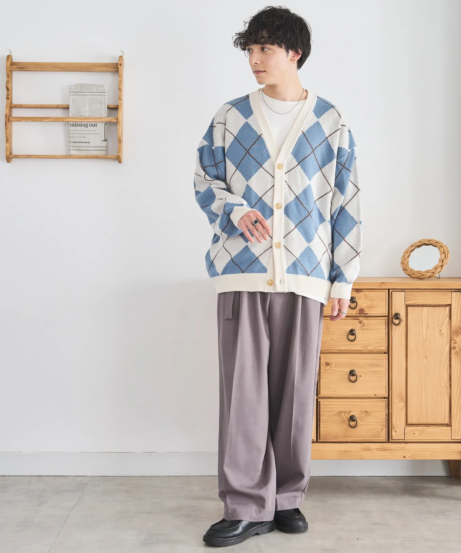 オーバーフィットパターンカーディガン - Image 5