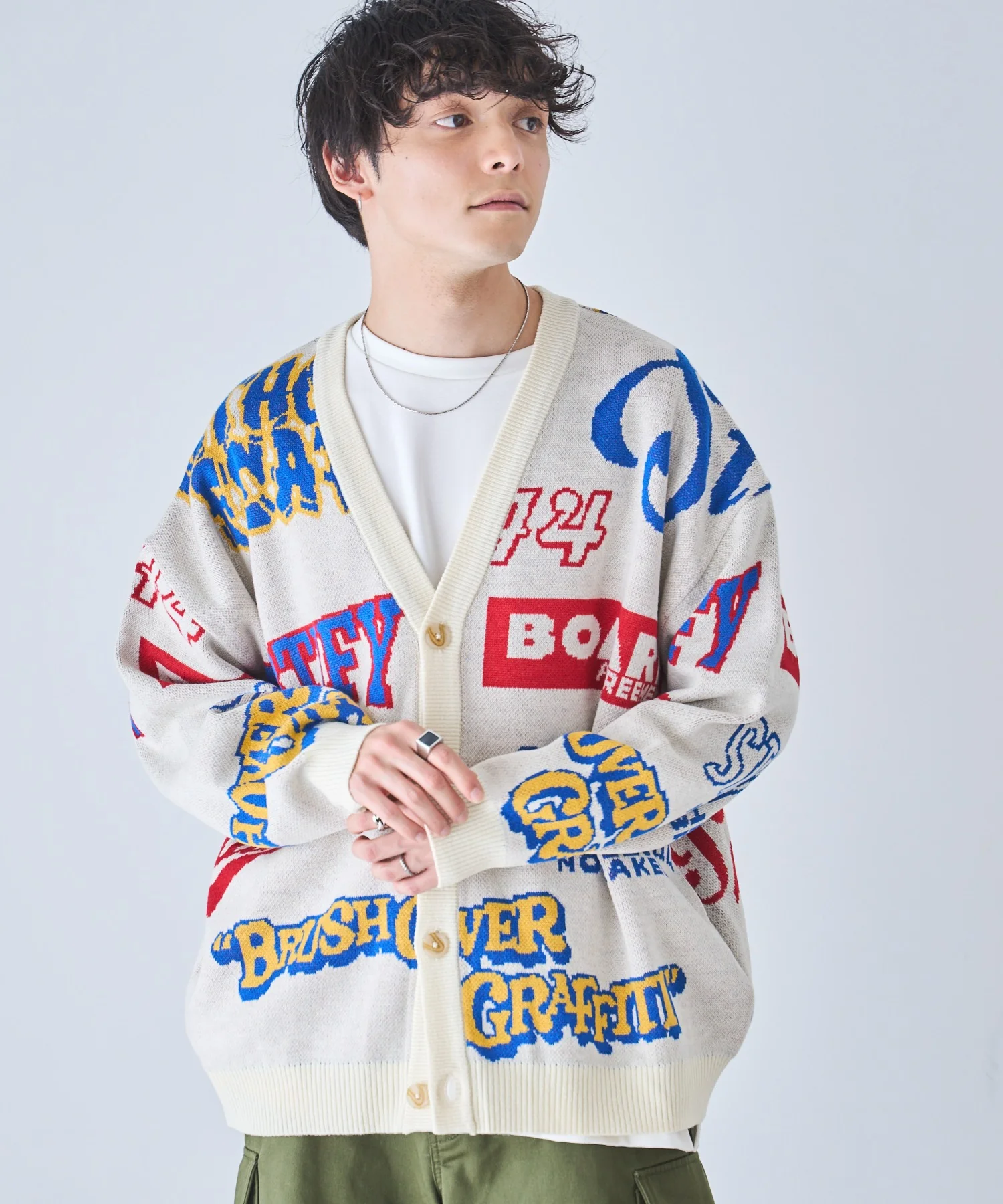 オーバーフィットロゴカーディガン - Image 18