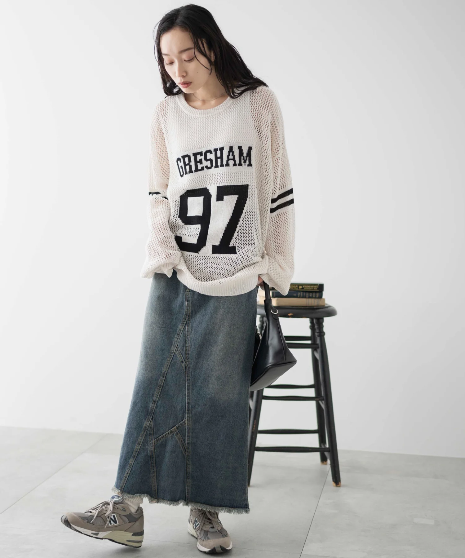 ロゴメッシュジャガードニット - Image 10