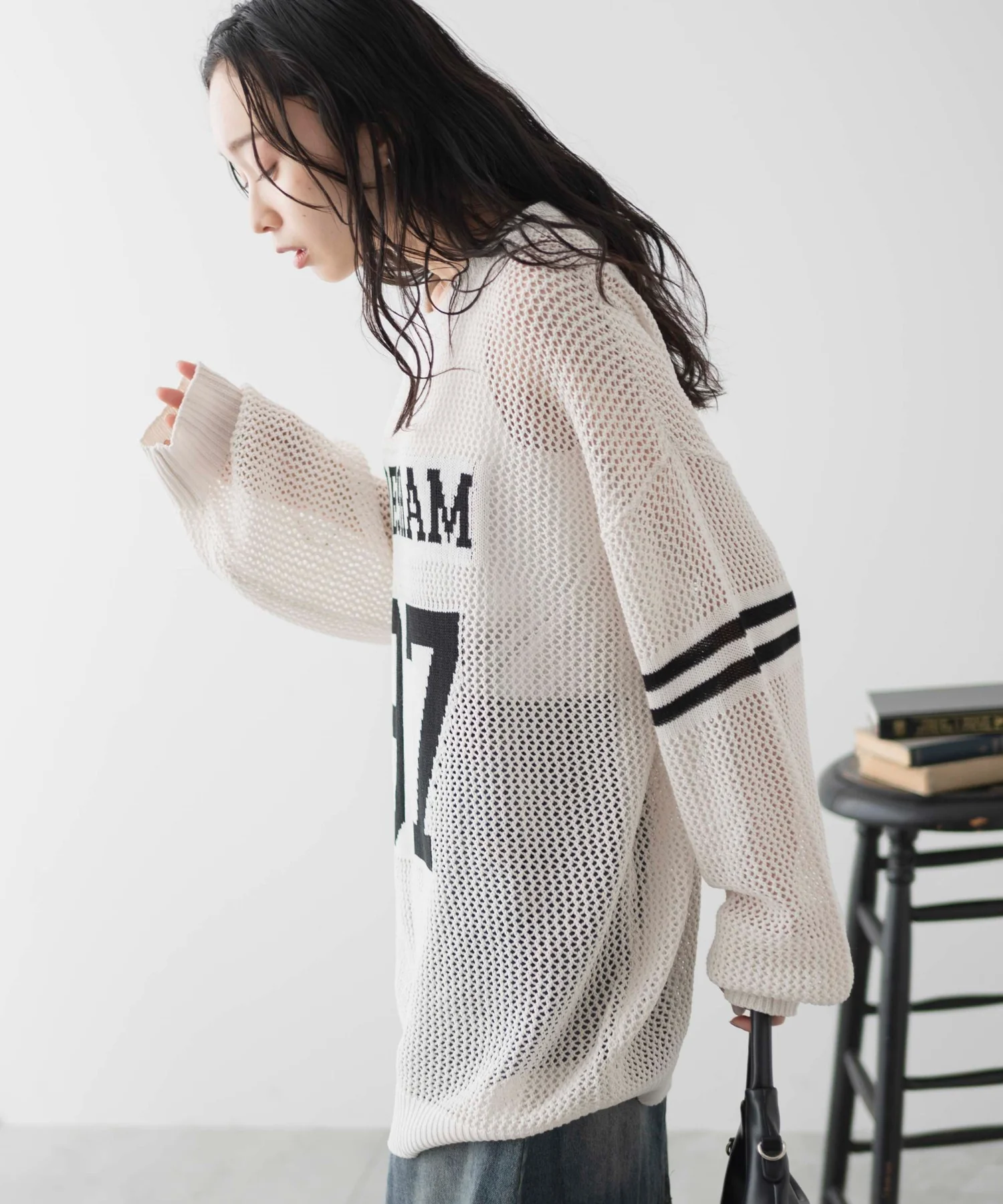 ロゴメッシュジャガードニット - Image 12