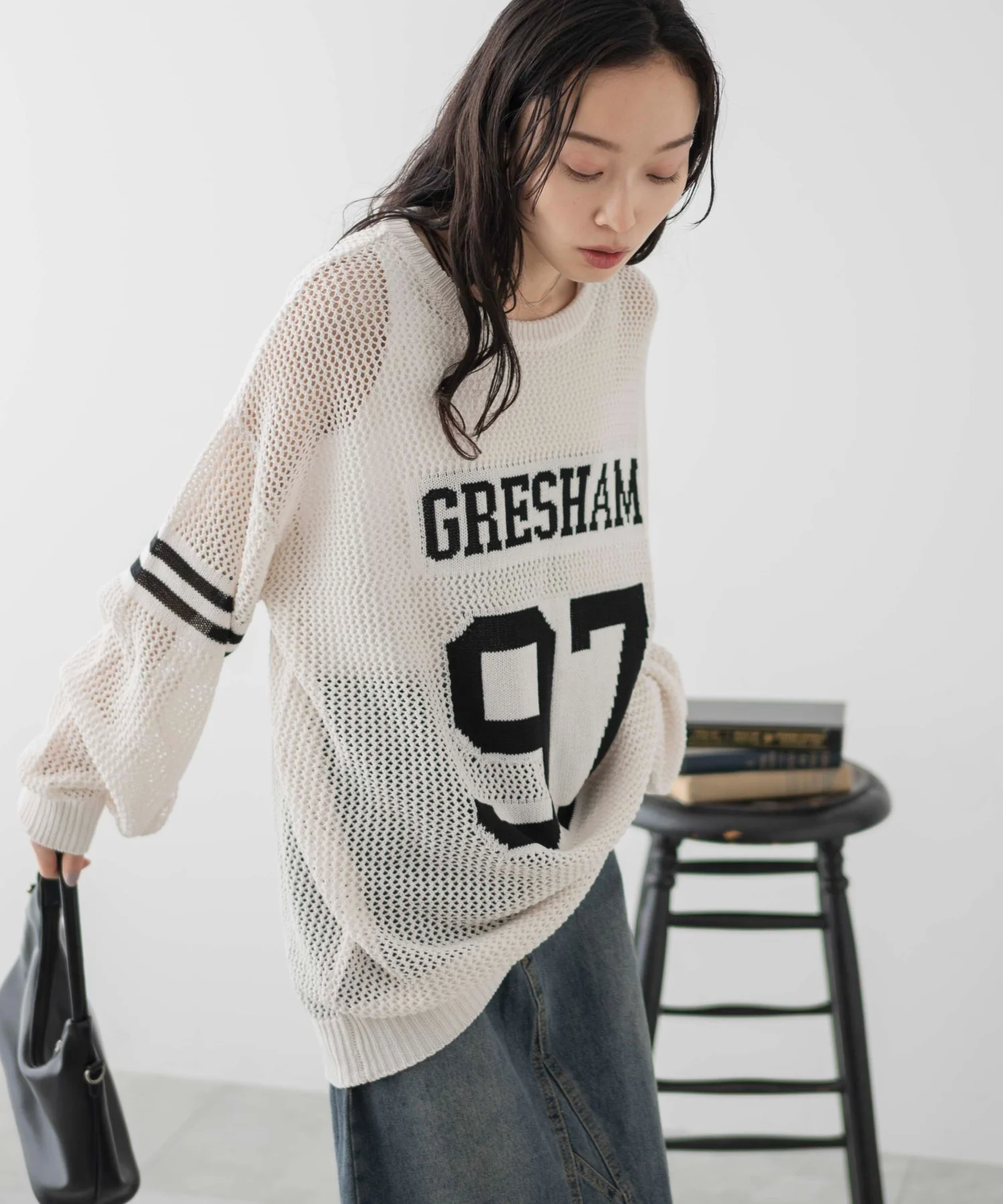 ロゴメッシュジャガードニット - Image 13