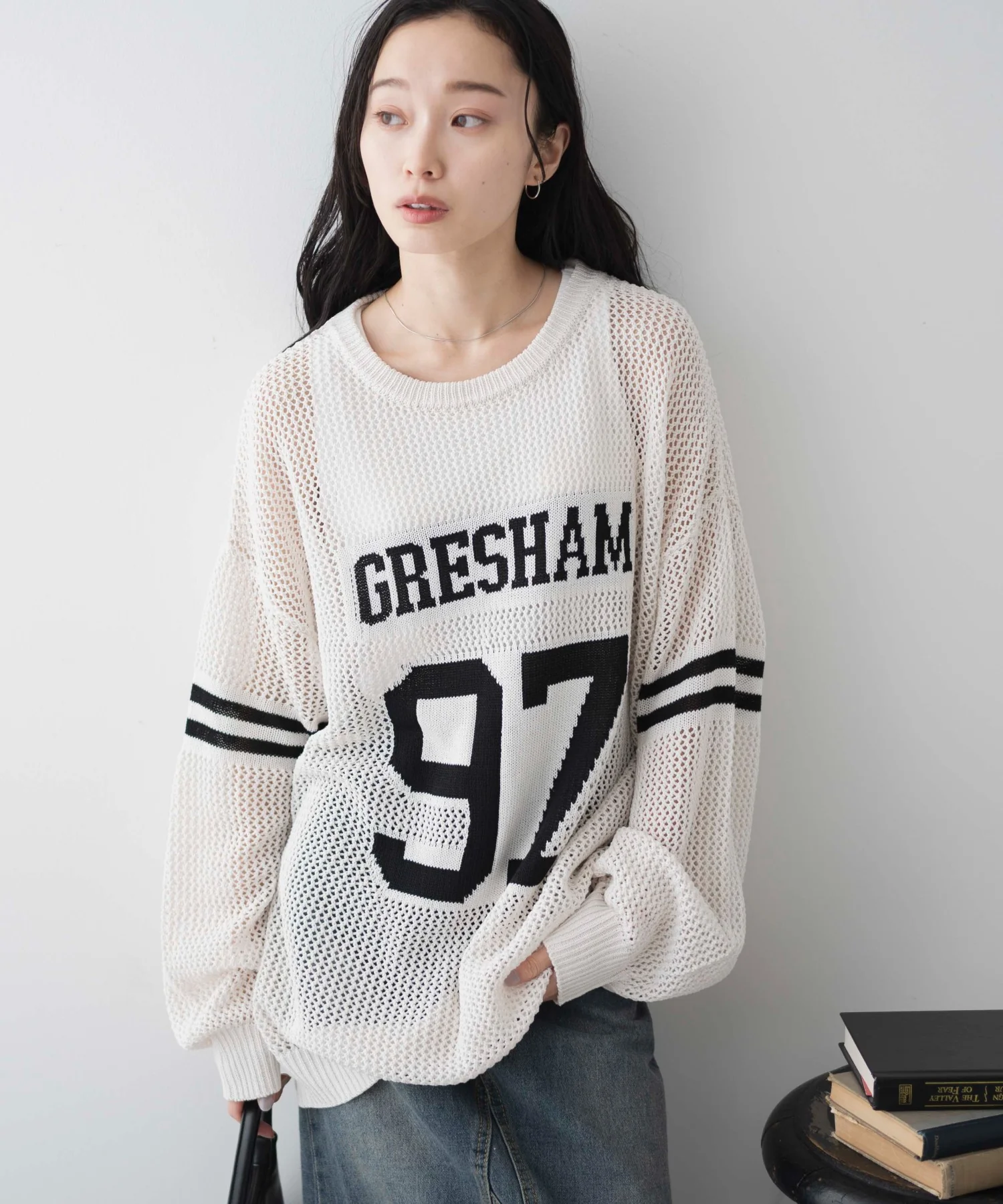 ロゴメッシュジャガードニット - Image 14
