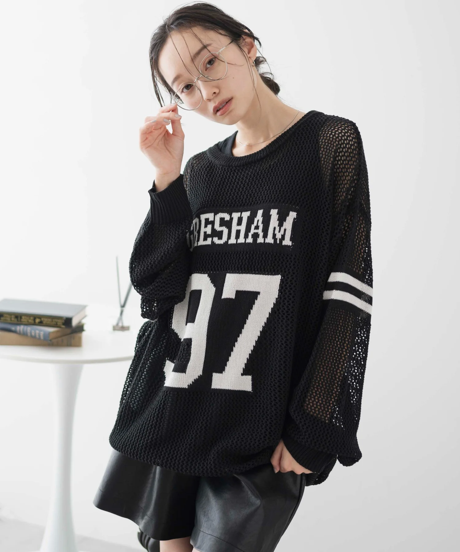 ロゴメッシュジャガードニット - Image 16