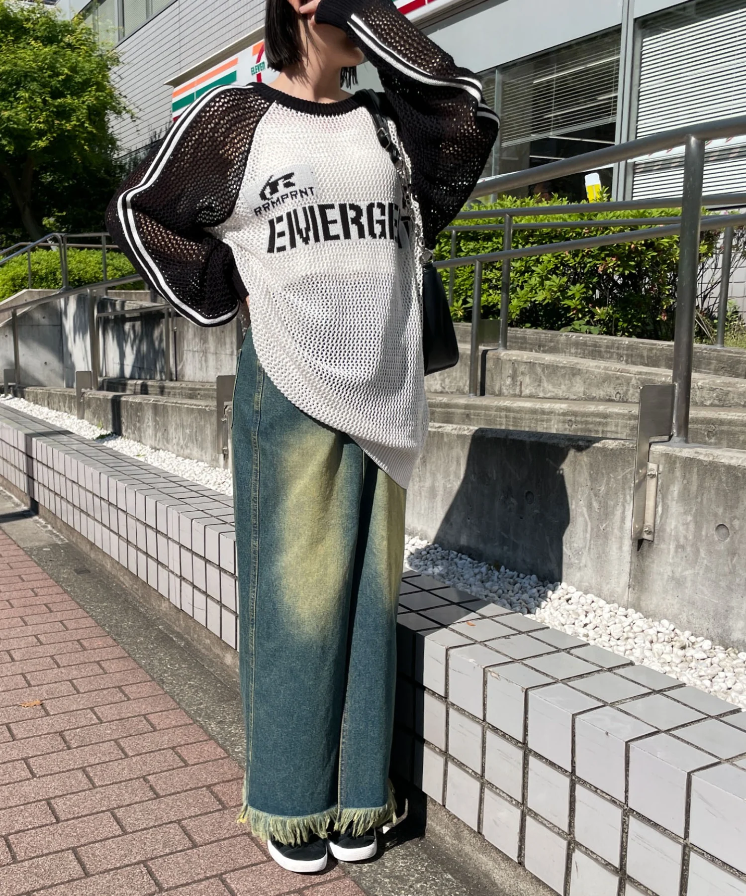 ラグランメッシュニットプルオーバー - Image 2