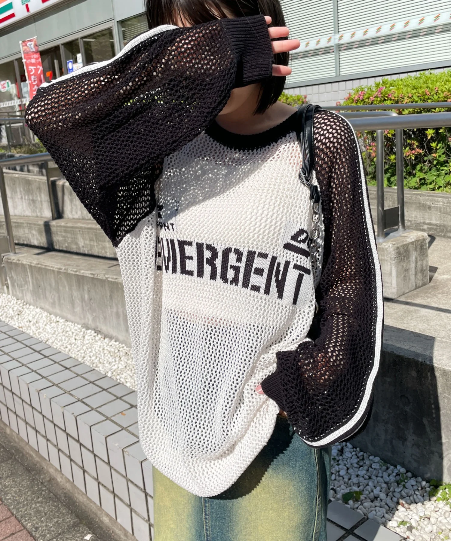 ラグランメッシュニットプルオーバー - Image 3