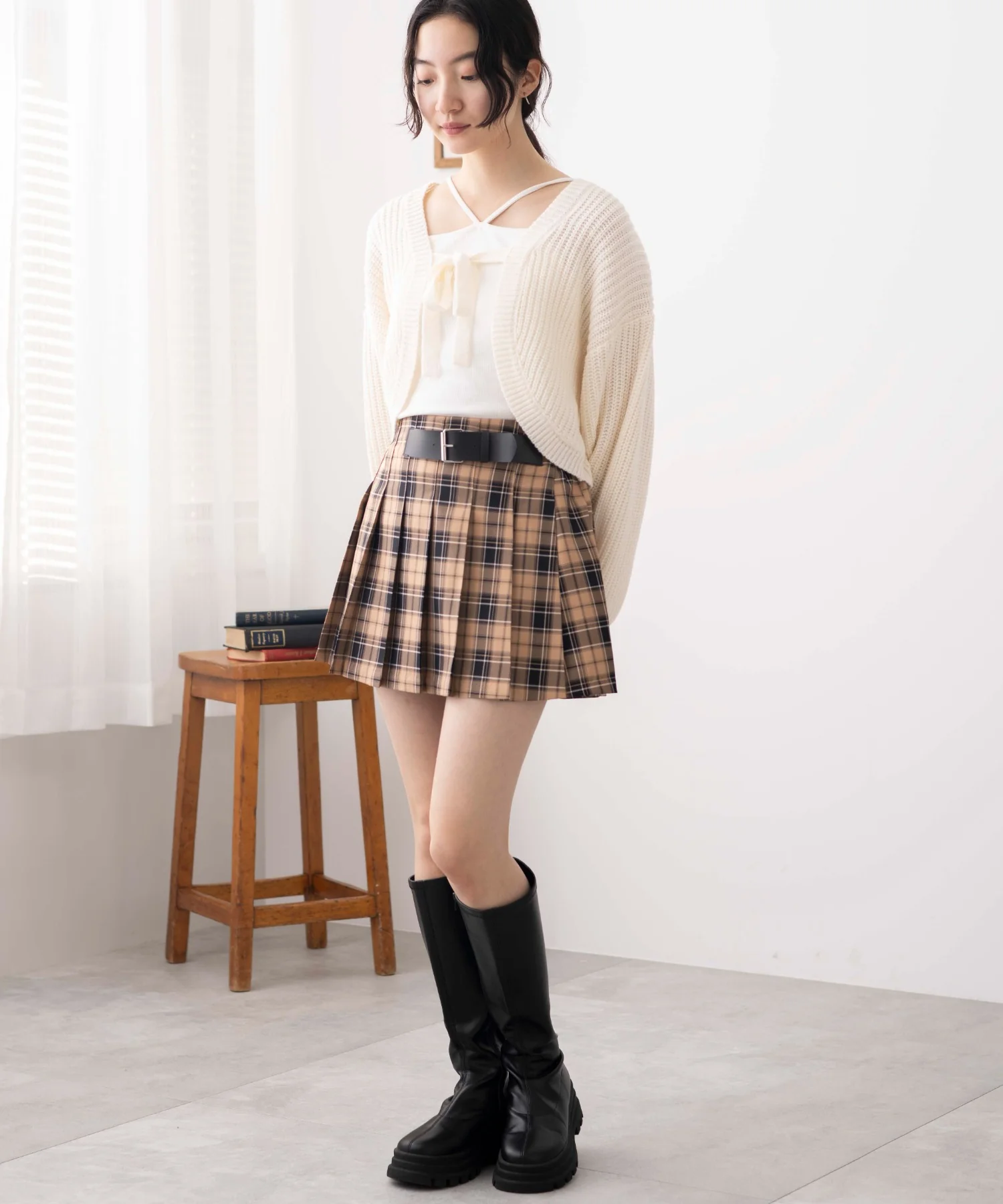 バックル付プリーツスカパン - Image 4