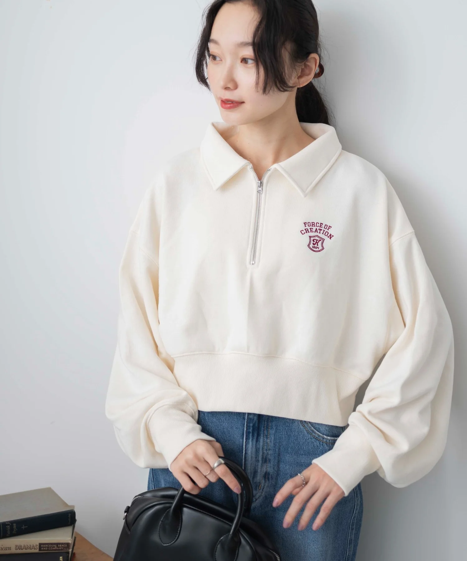 ハーフZIP襟付きショートスウェット - Image 16