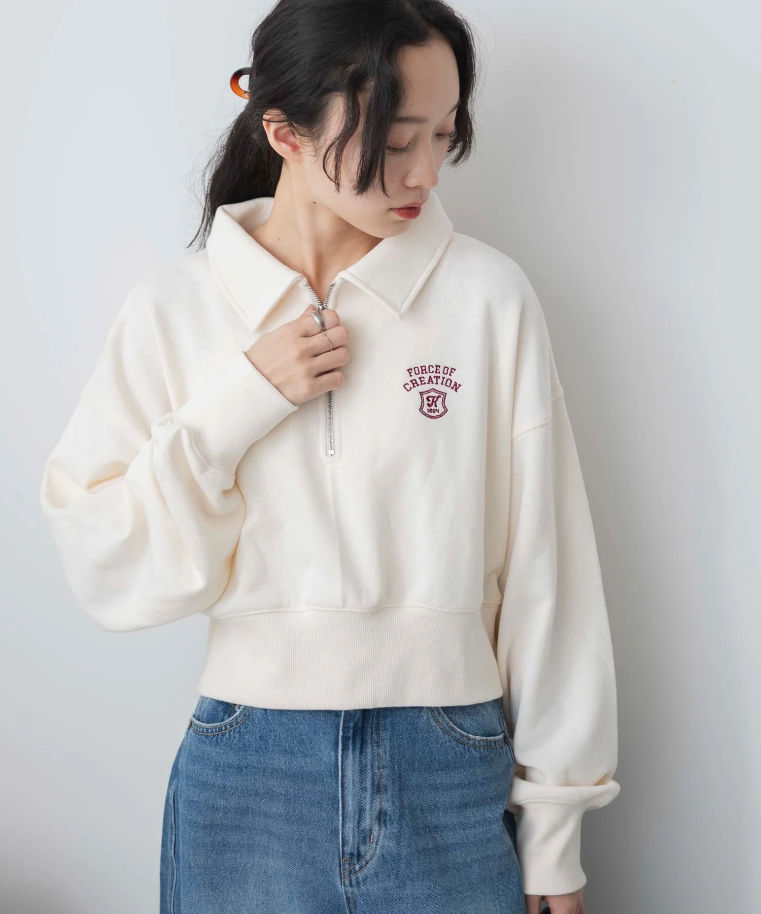 ハーフZIP襟付きショートスウェット - Image 18