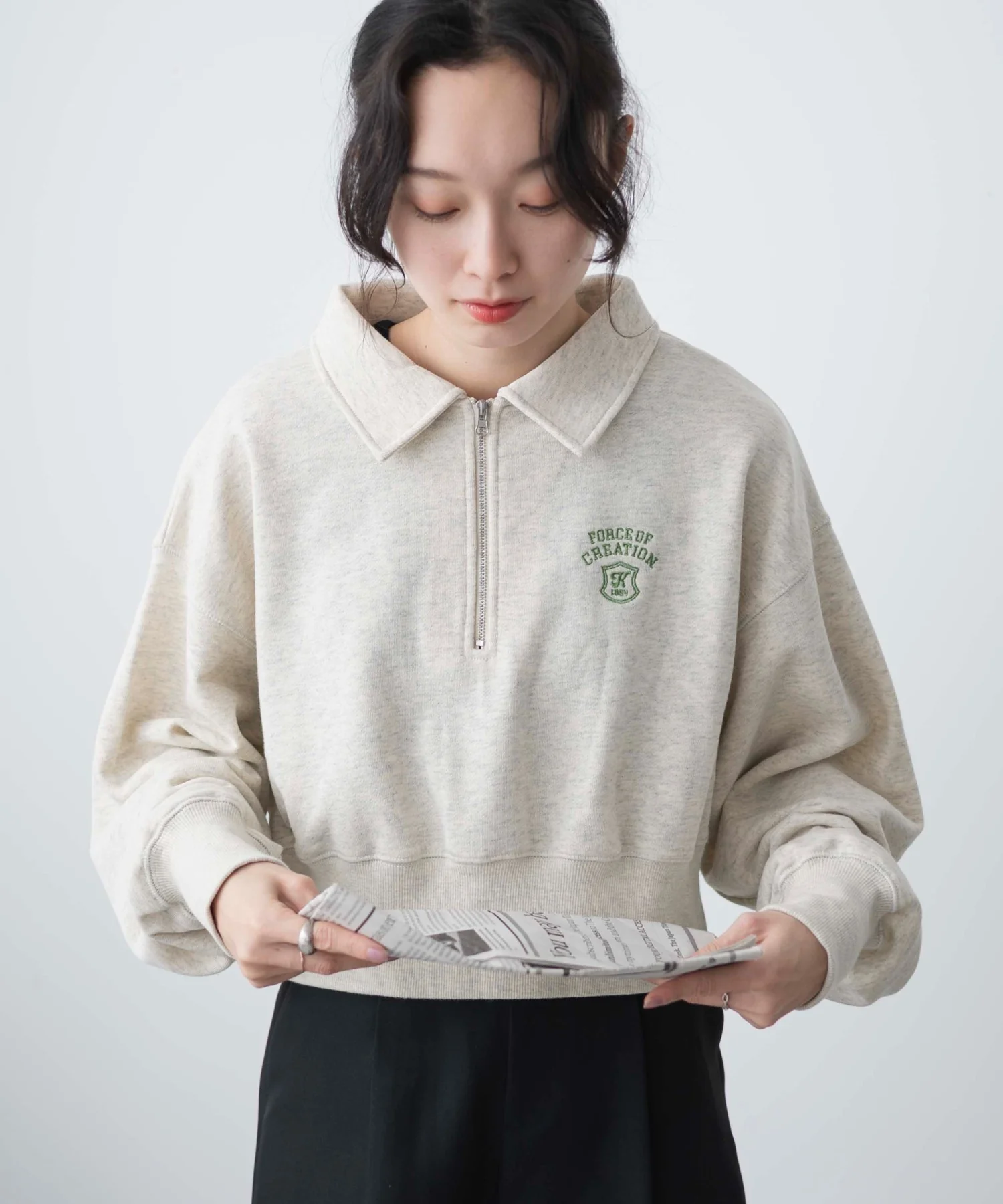 ハーフZIP襟付きショートスウェット - Image 25