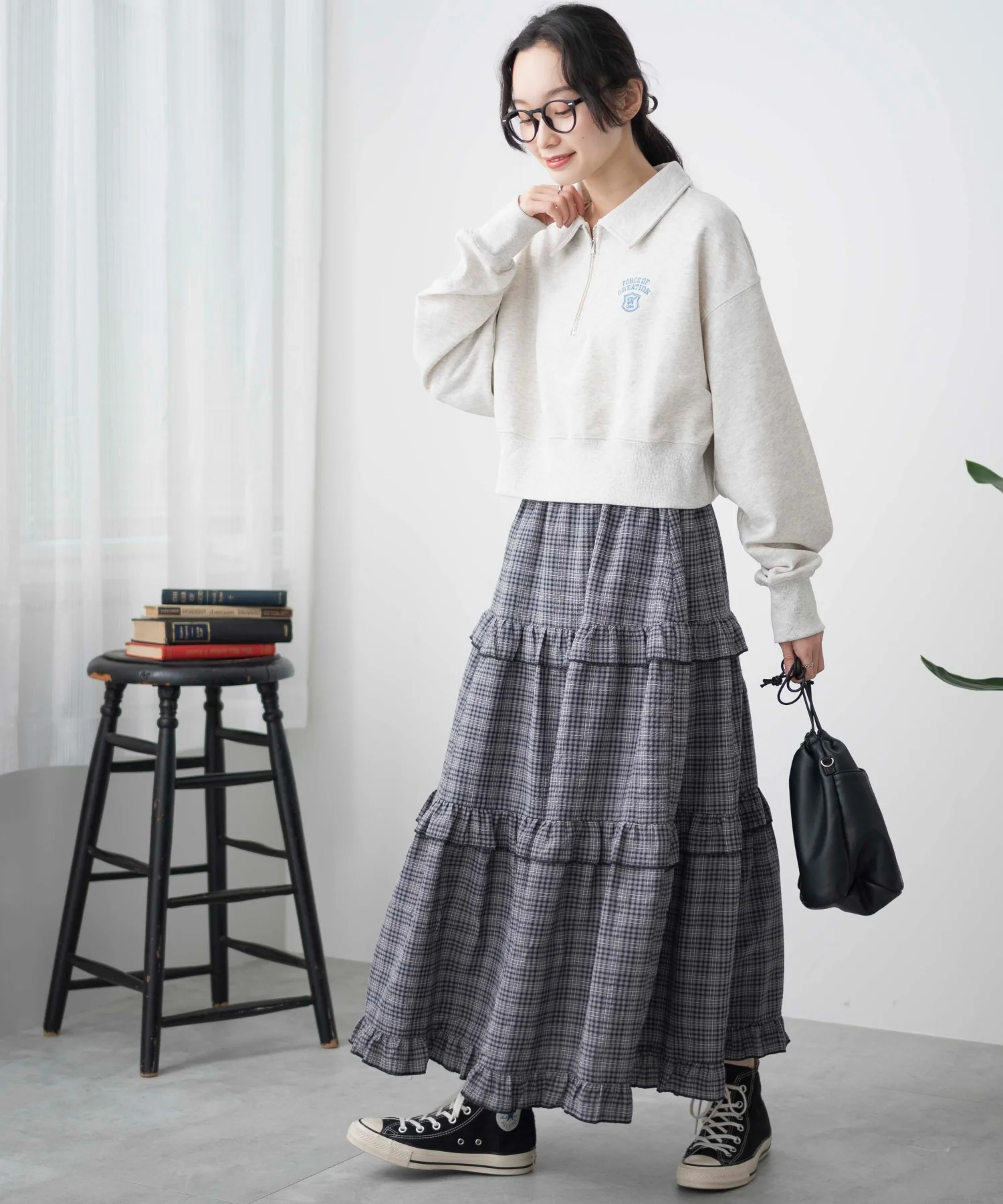 ハーフZIP襟付きショートスウェット - Image 5