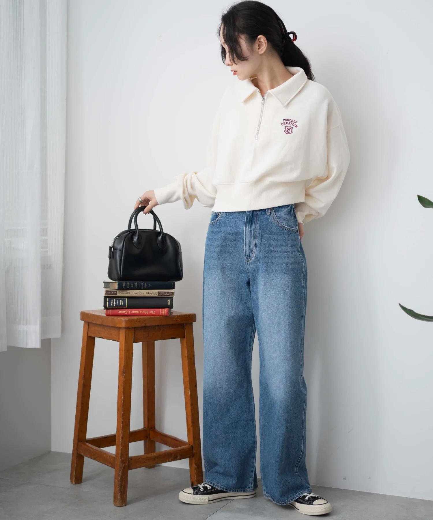 ハーフZIP襟付きショートスウェット - Image 6