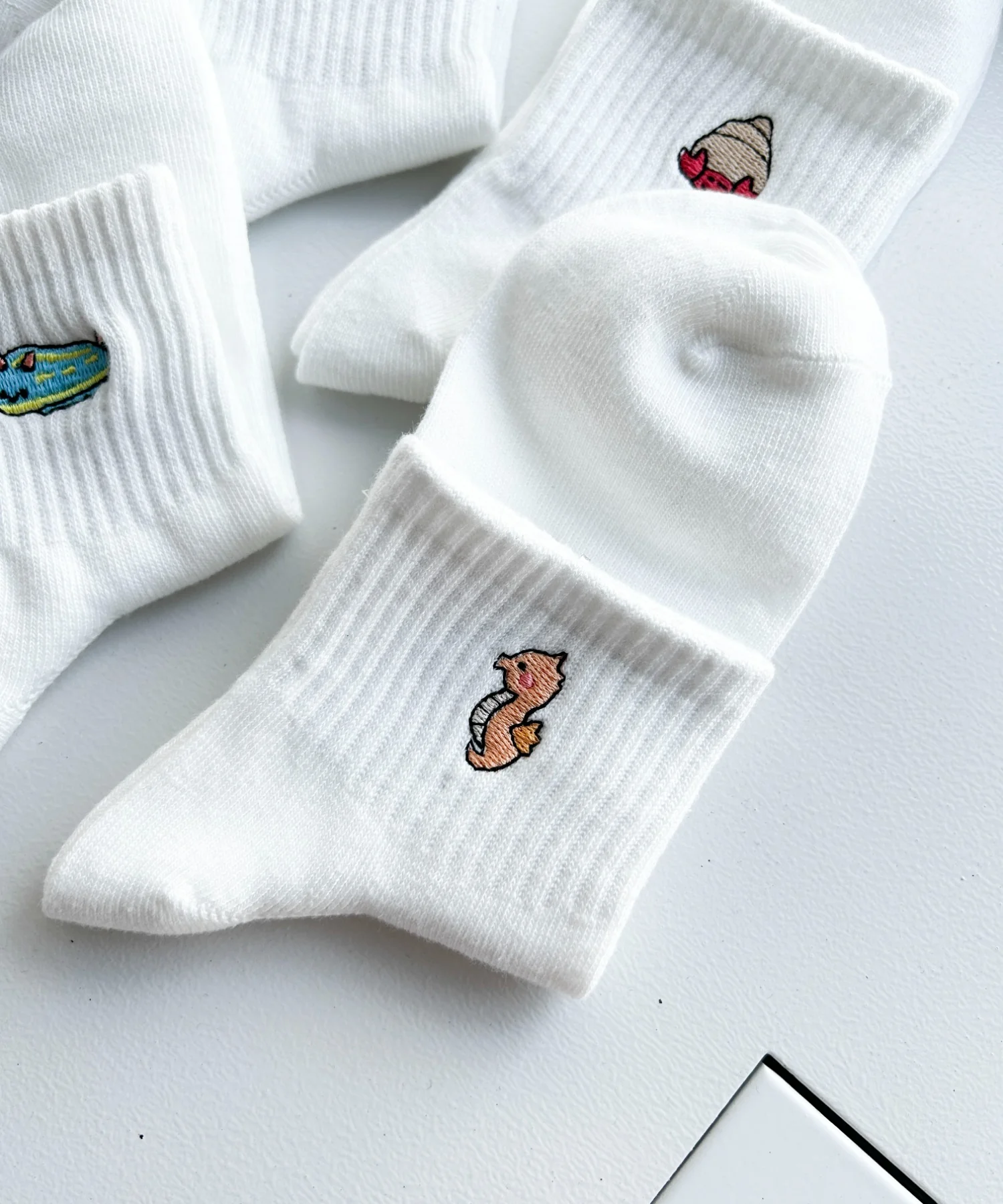 シーアニマル刺繍アンクルソックス(23-25cm) - Image 3