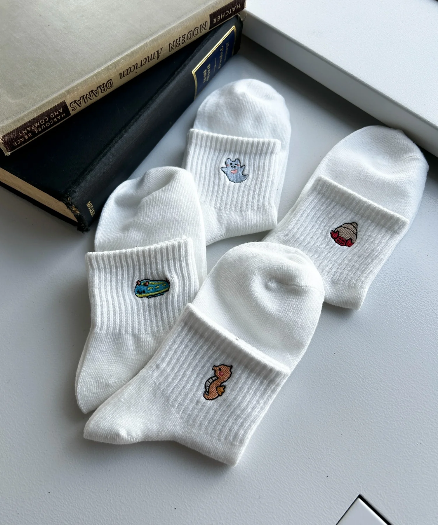 シーアニマル刺繍アンクルソックス(23-25cm) - Image 9