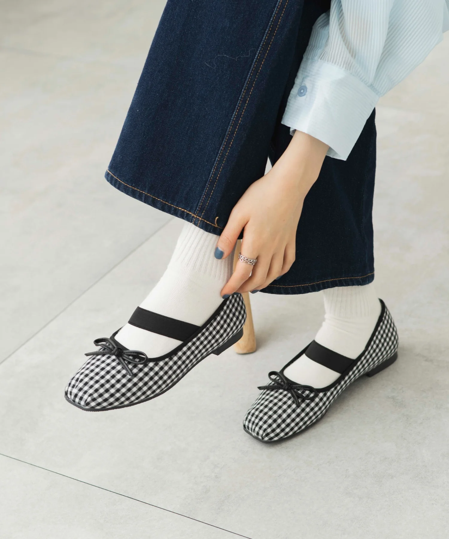 ベルト付きスクエアバレエシューズ - Image 11
