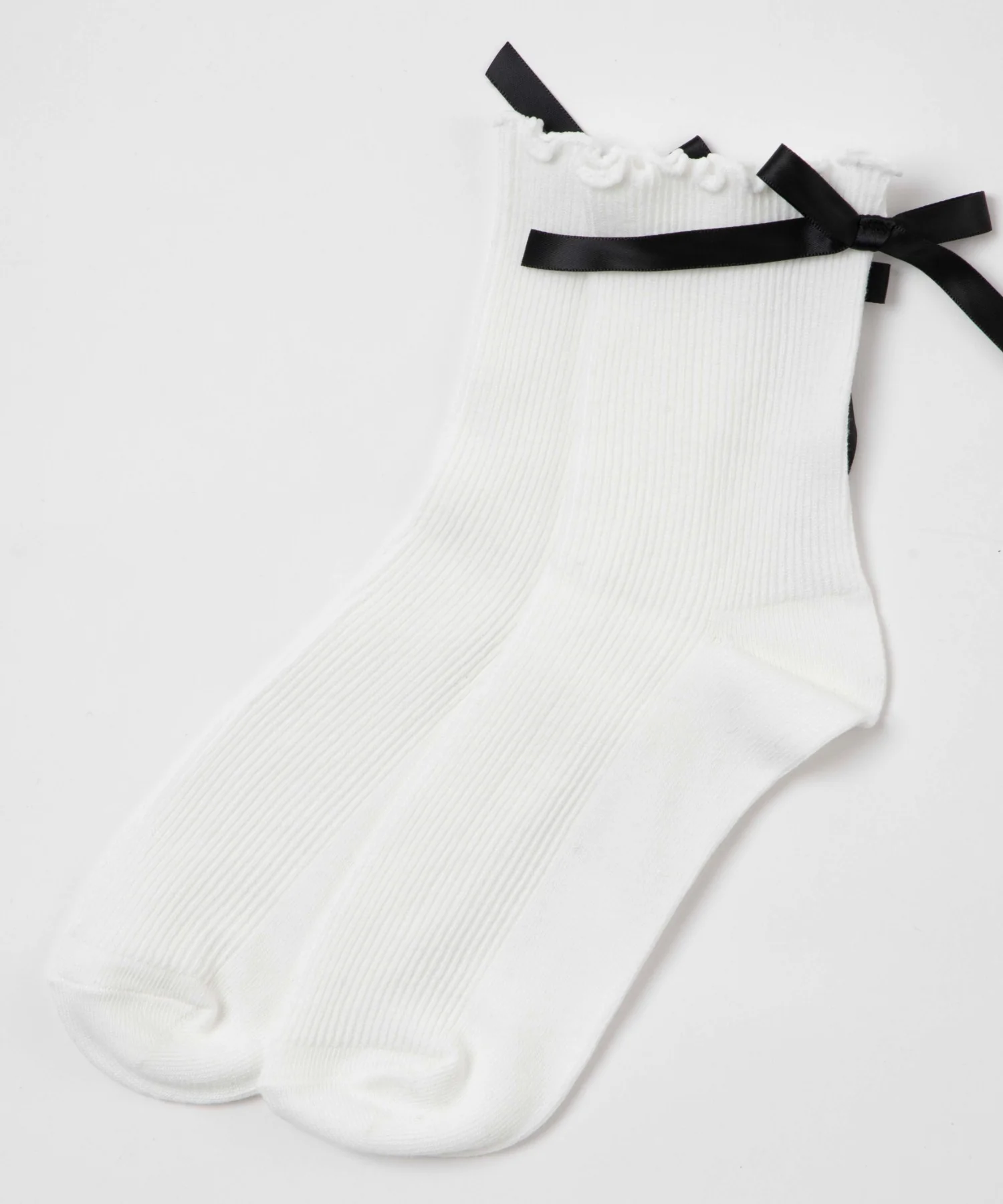 バックリボンクルーソックス(23-25cm) - Image 3