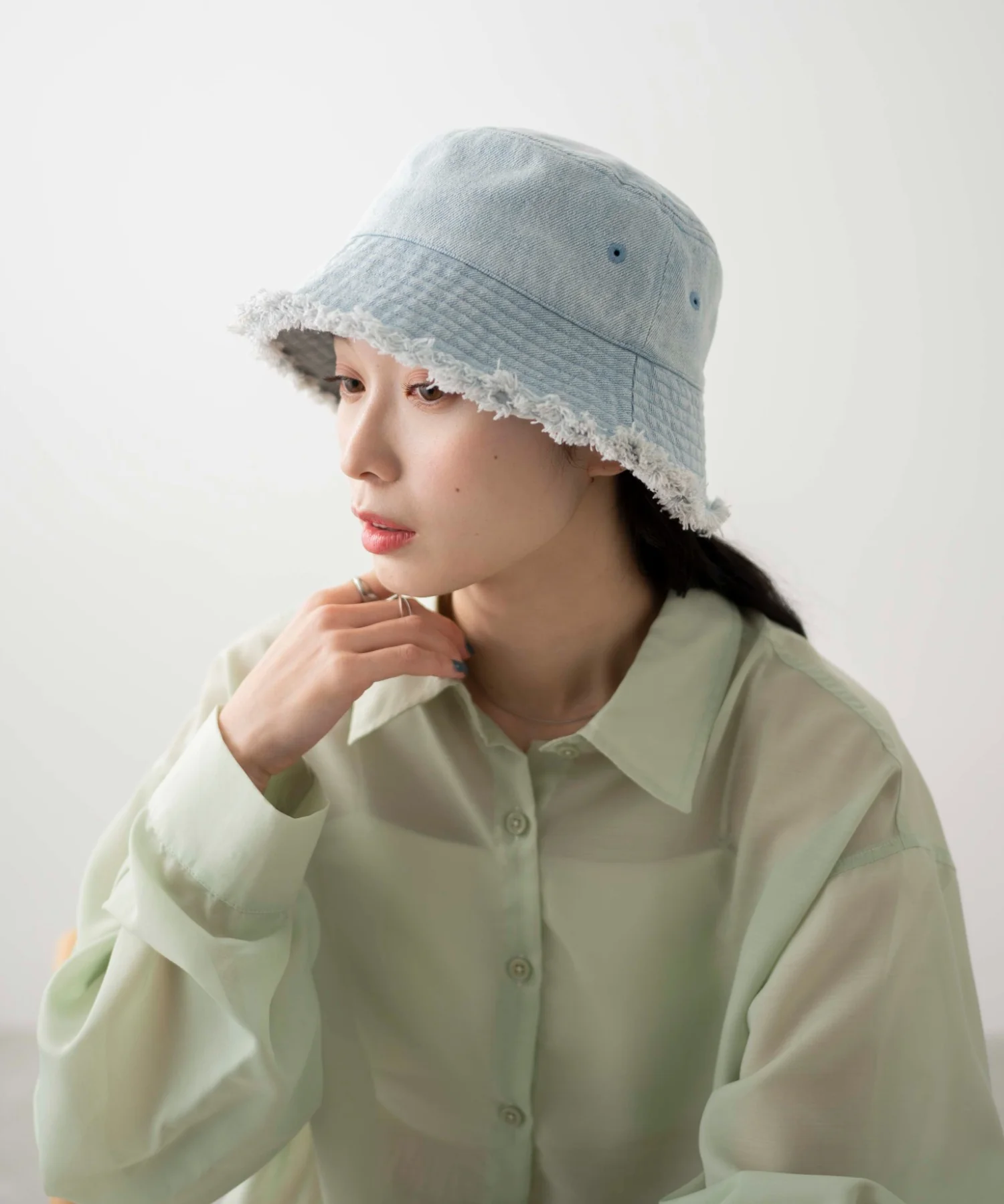 デニムフリンジバケットハット - Image 4