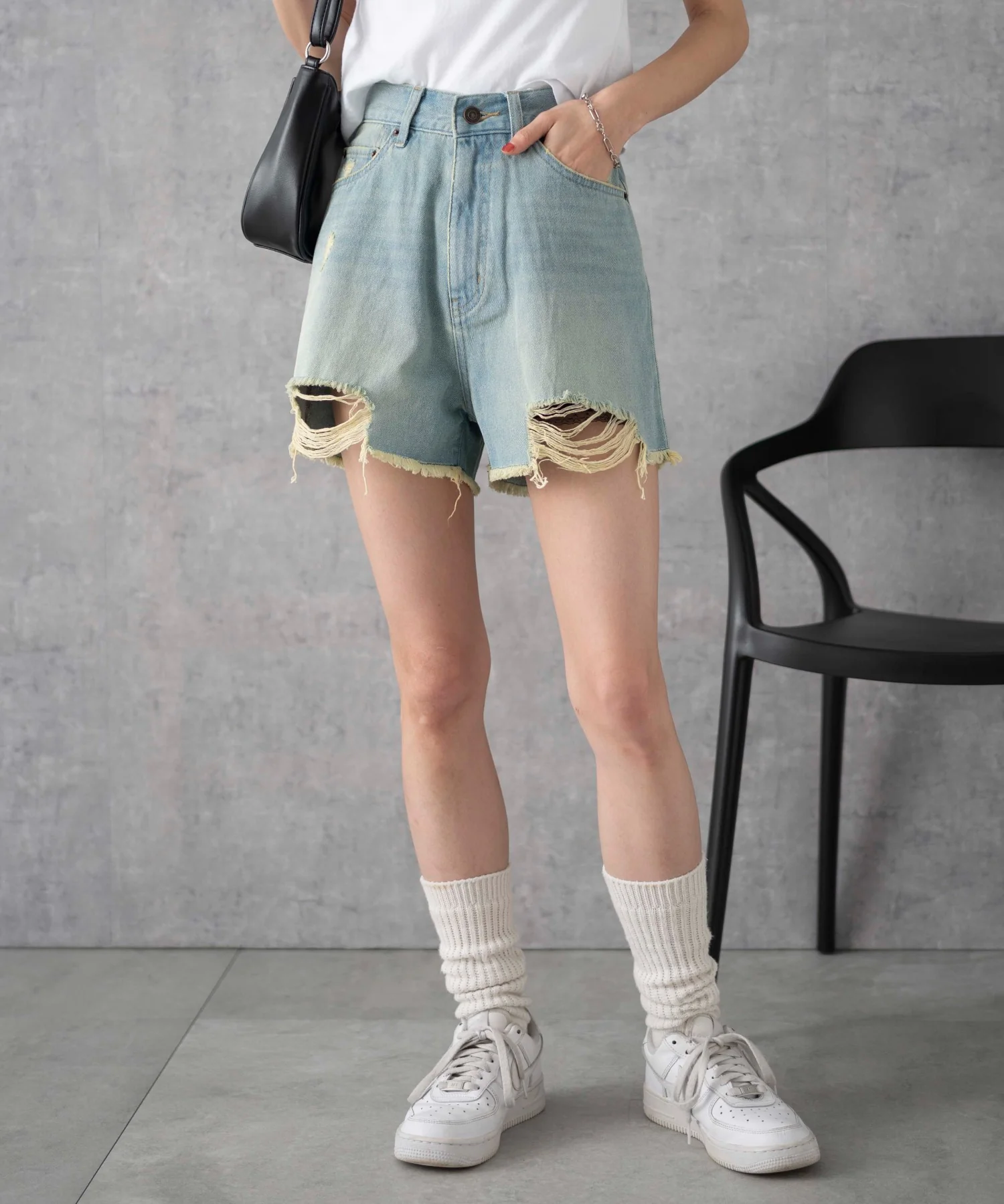 ダメージデニムショートパンツ - Image 7