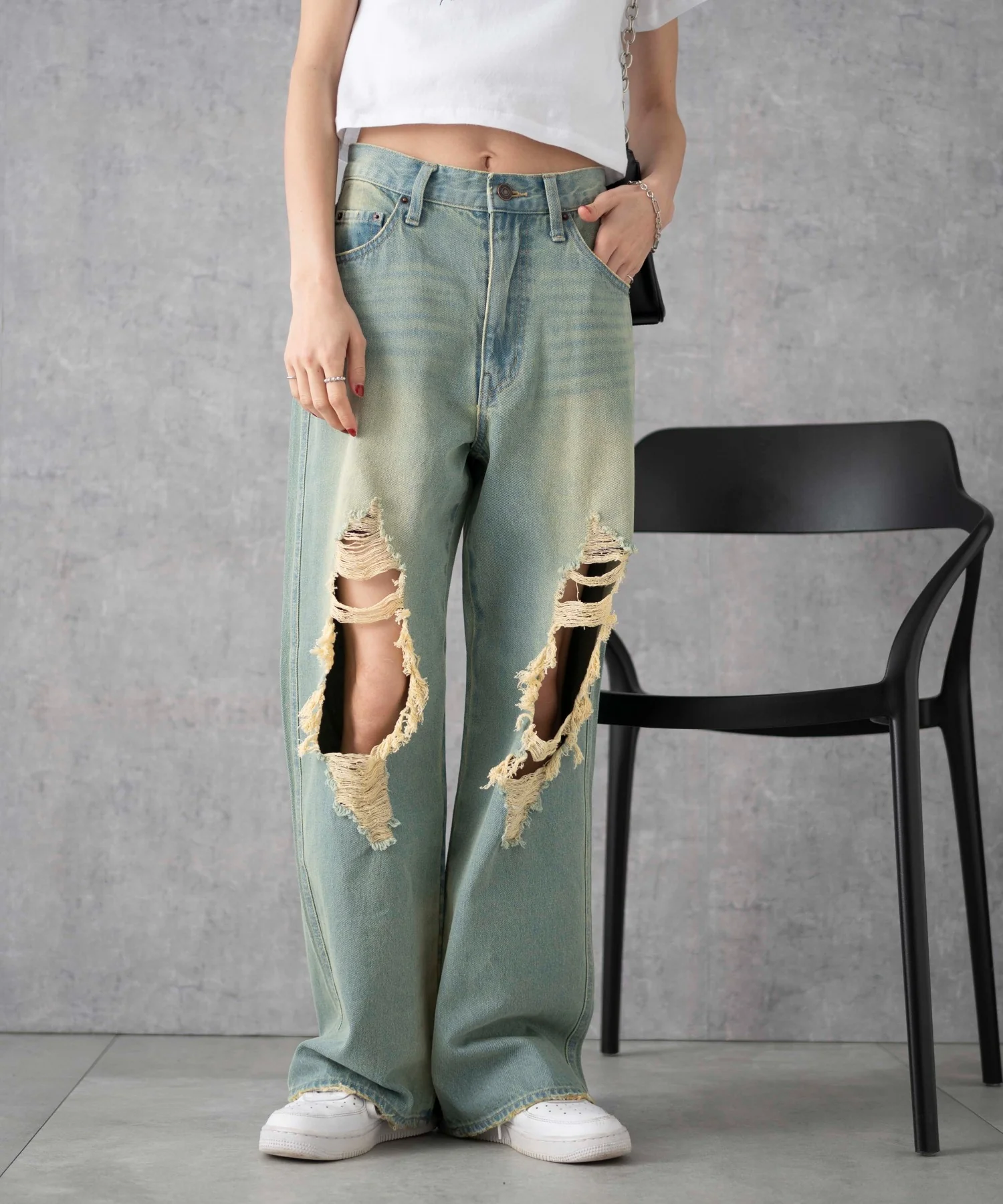 ヴィンテージウォッシュダメージデニムパンツ - Image 15