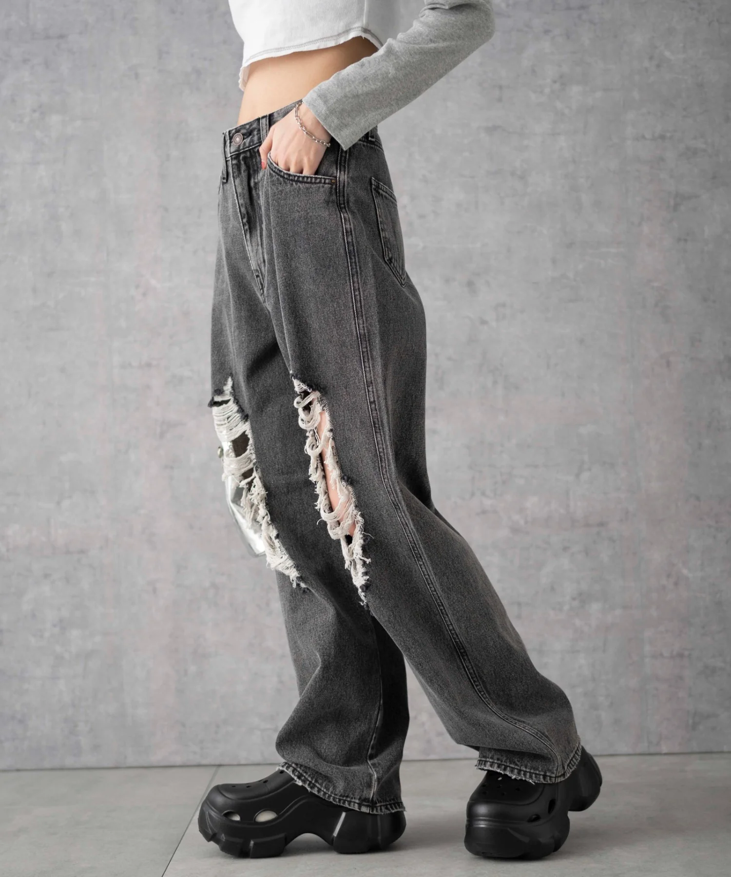 ヴィンテージウォッシュダメージデニムパンツ - Image 25