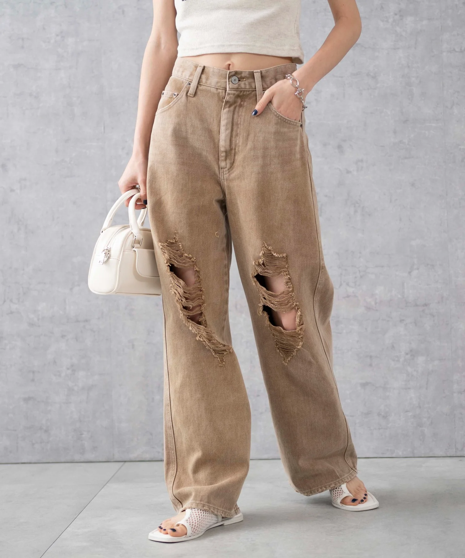 ヴィンテージウォッシュダメージデニムパンツ - Image 33
