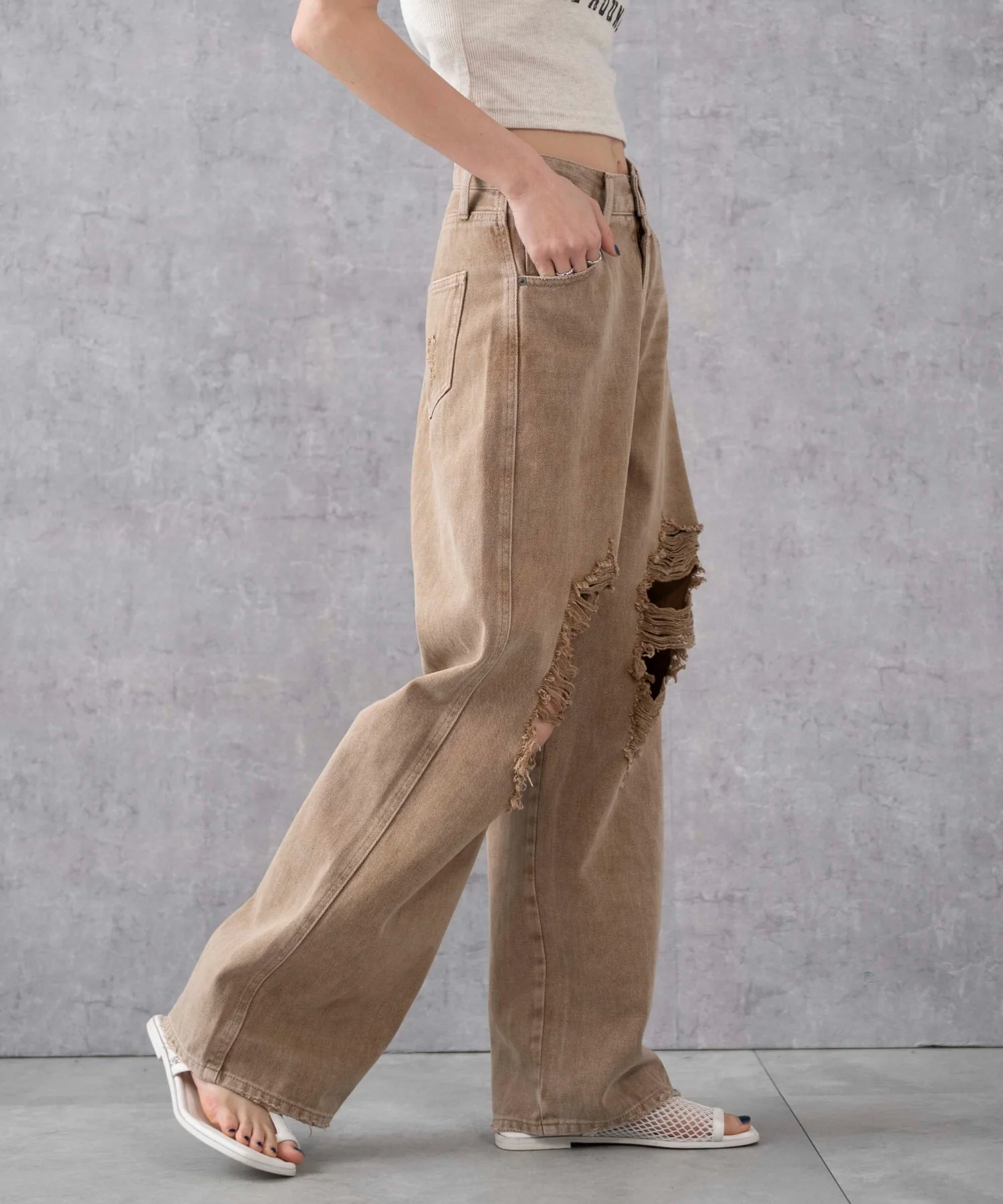 ヴィンテージウォッシュダメージデニムパンツ - Image 34