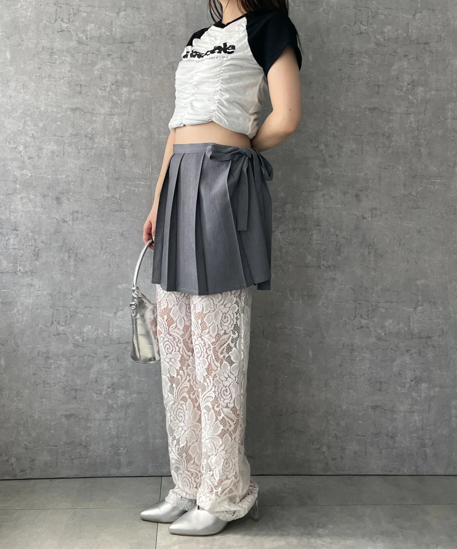 プリーツラップスカート付きショートPT - Image 3