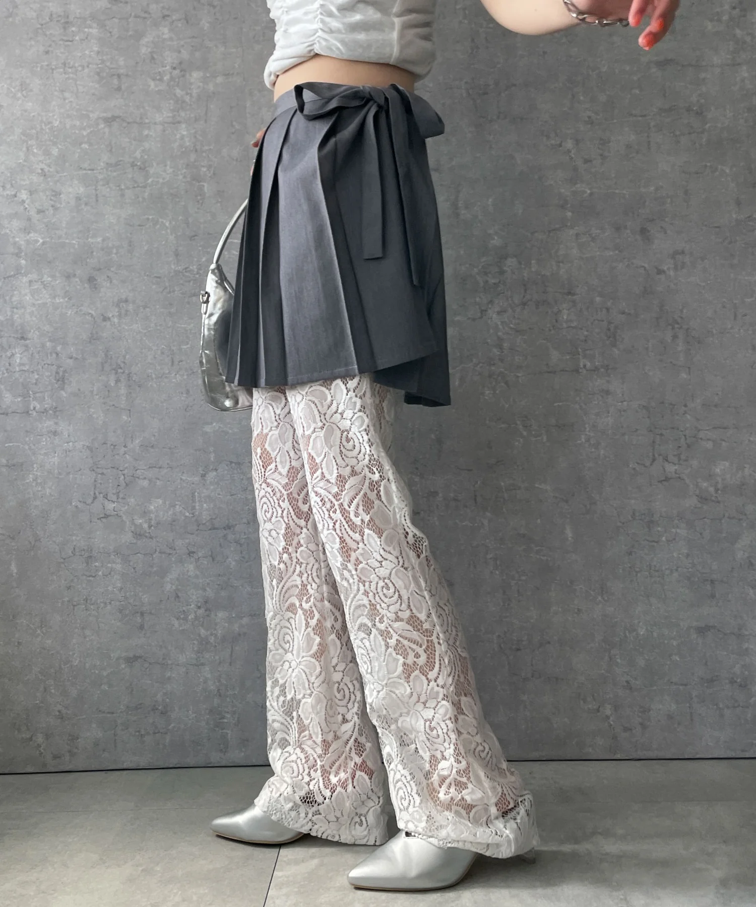 プリーツラップスカート付きショートPT - Image 9
