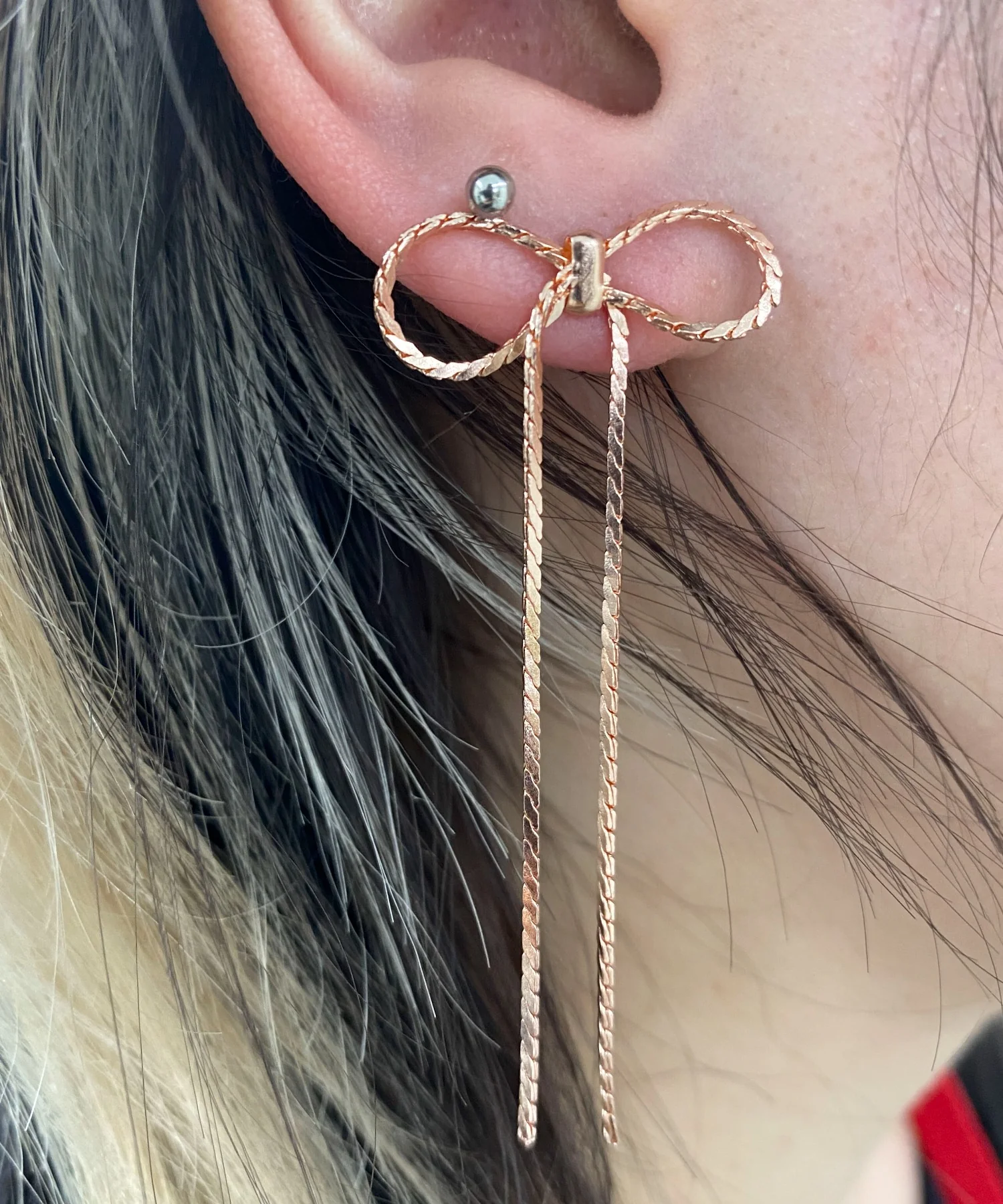 Lチェーンリボンピアス - Image 7