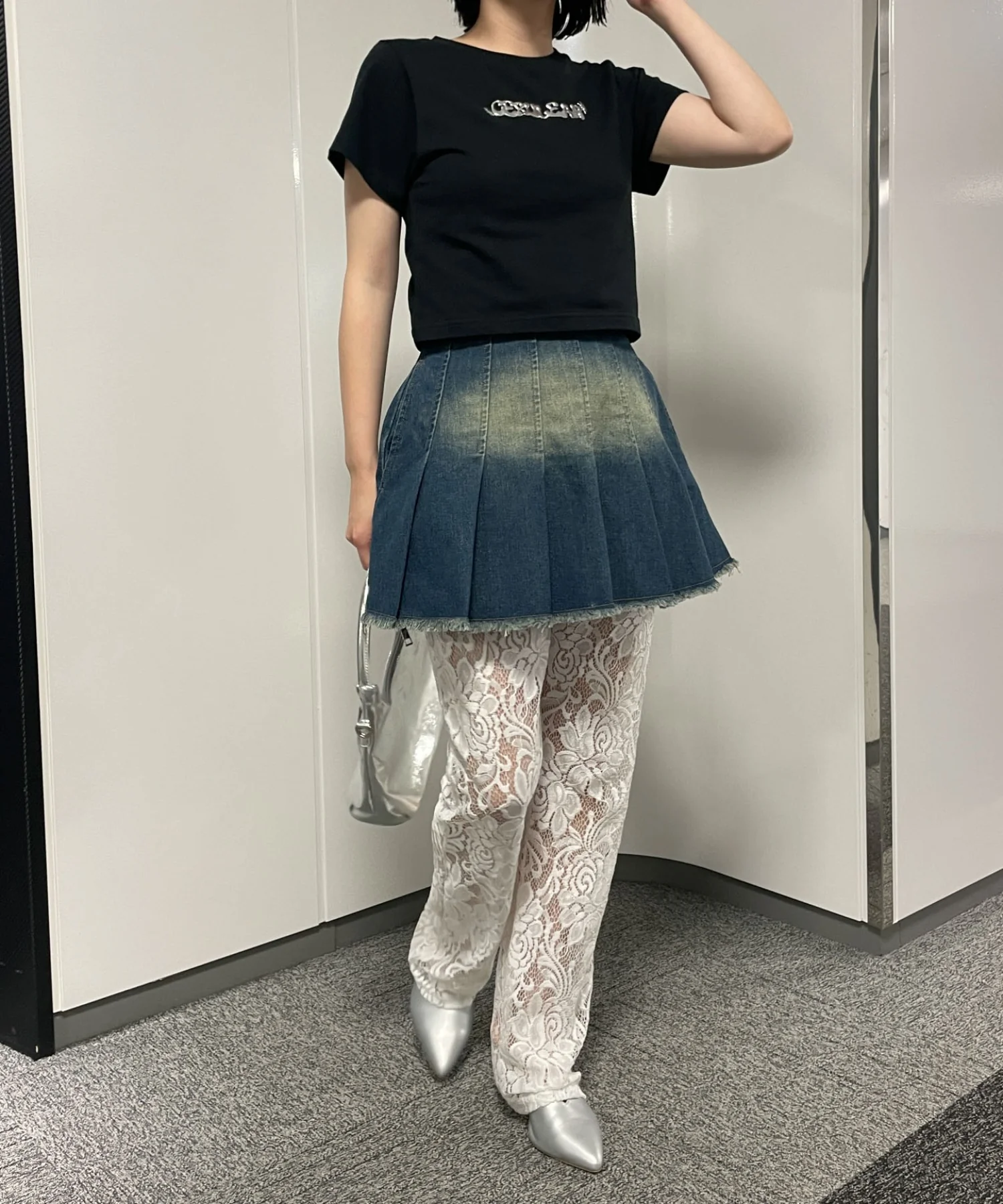 ヴィンテージウォッシュデニムプリーツスカパン - Image 14